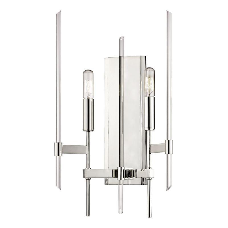 Hudson Valley 2 LIGHT WALL SCONCE 9902 Wall Light Fixtures Hudson Valley Lighting Nickel  