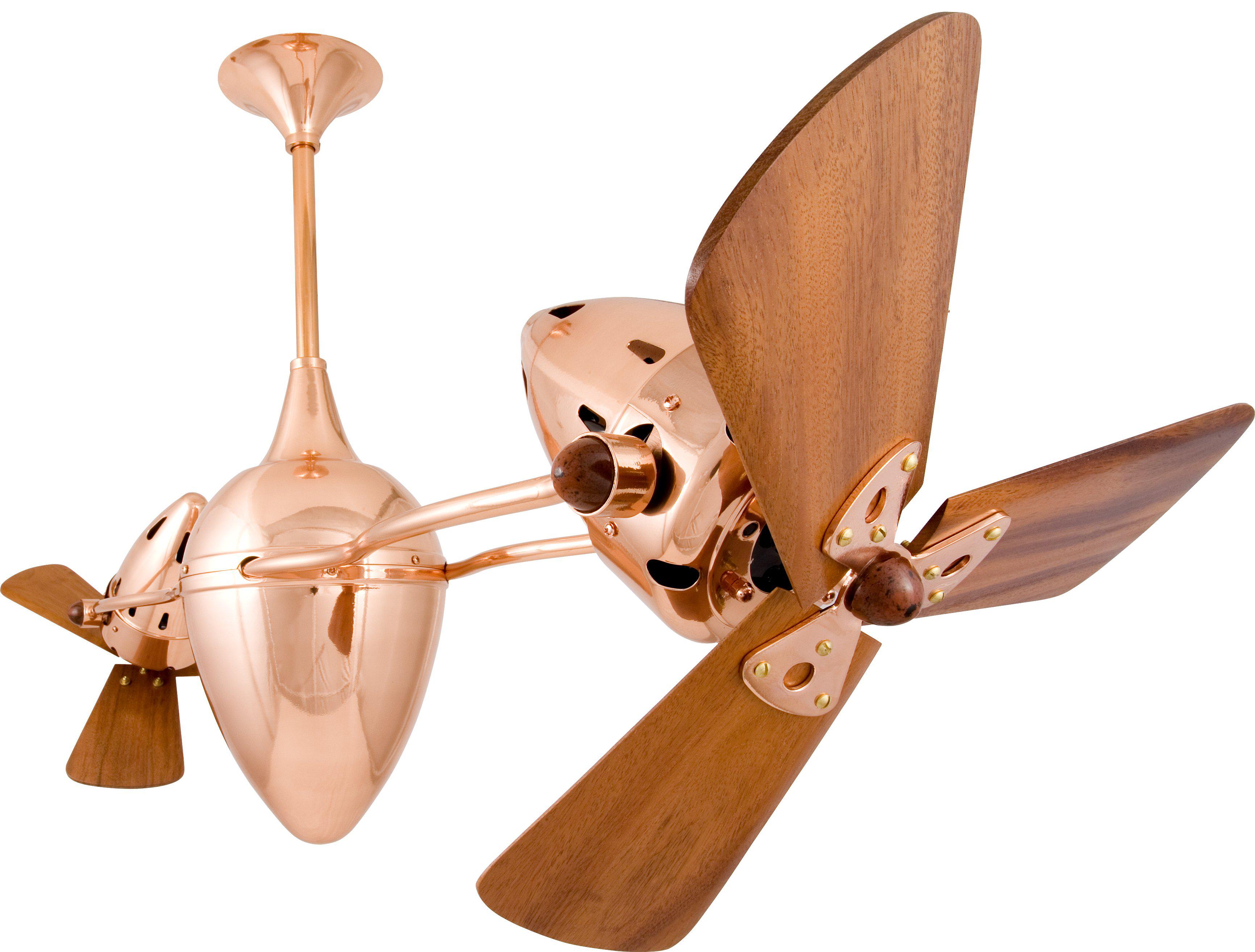 Matthews Fan Company Ar Ruthiane Rotational Fan AR Ceiling Fan Matthews Fan Company Polished Copper Mahogany Exterior/Interior