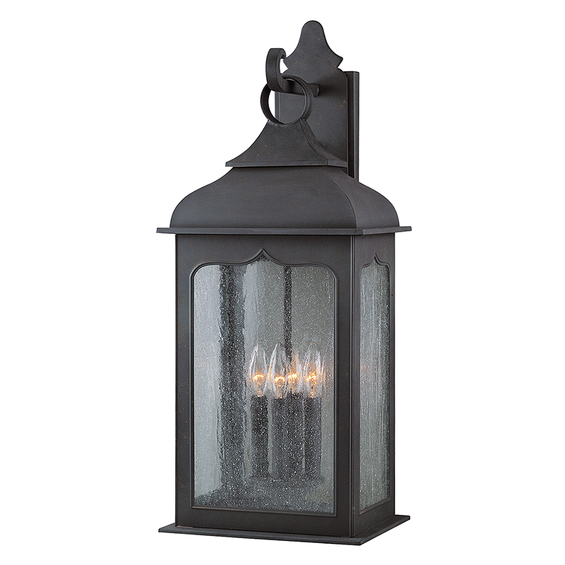 Troy Lighting HENRY STREET 4LT WALL LANTERN LARGE B2013 Outdoor Wall Lights Troy Lighting COLONIAL IRON  