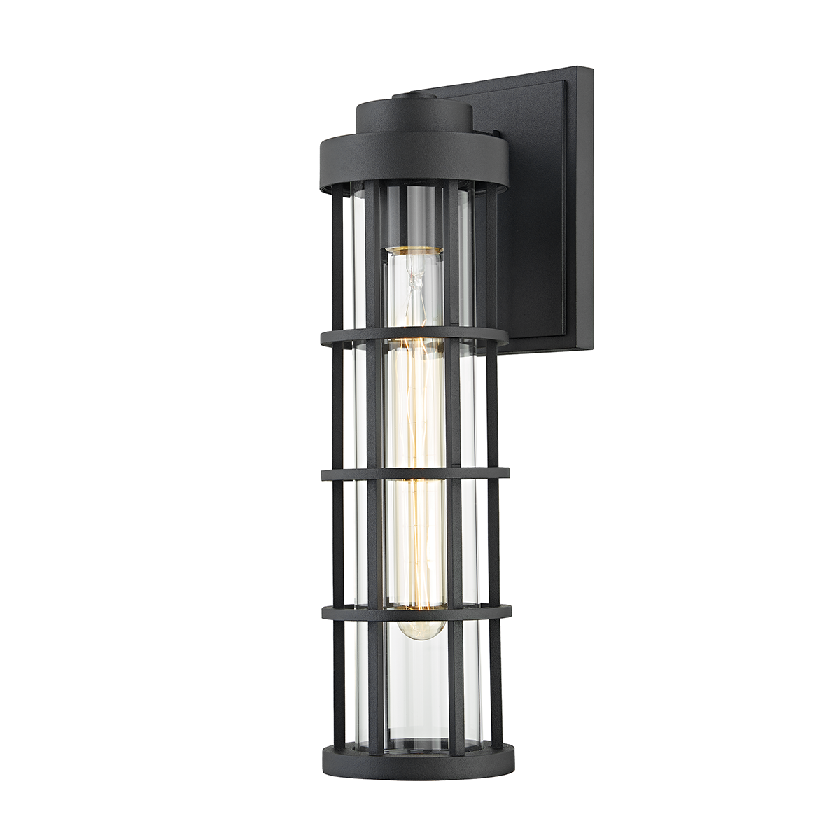 Troy MESA 1 LIGHT LARGE EXTERIOR WALL SCONCE B2042 Wall Sconces Troy Lighting TEXTURE BLACK  