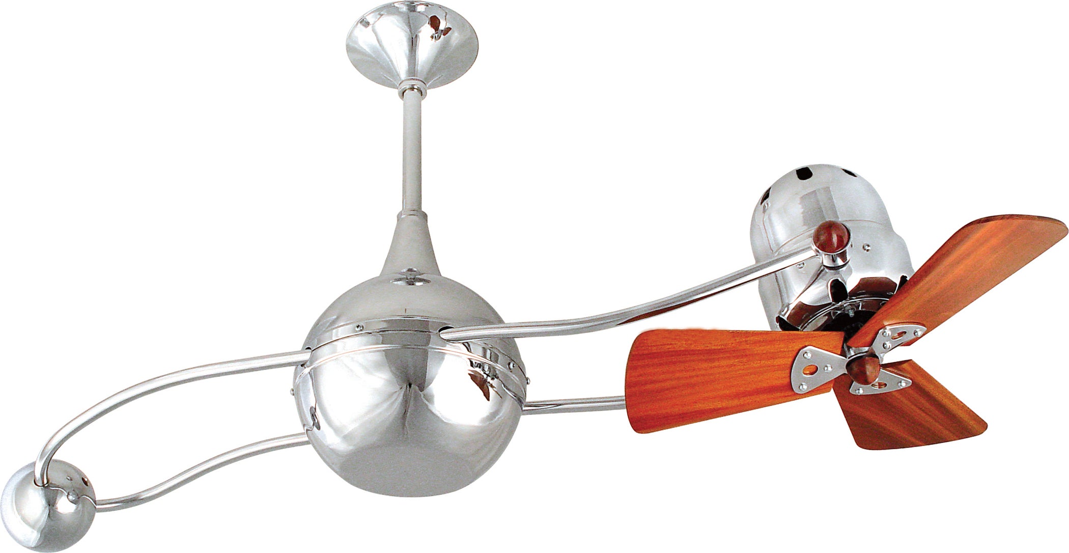 Matthews Fan Company Brisa 2000 Indoor Ceiling Fans Matthews Fan Company 40" Polished Chrome Mahogany