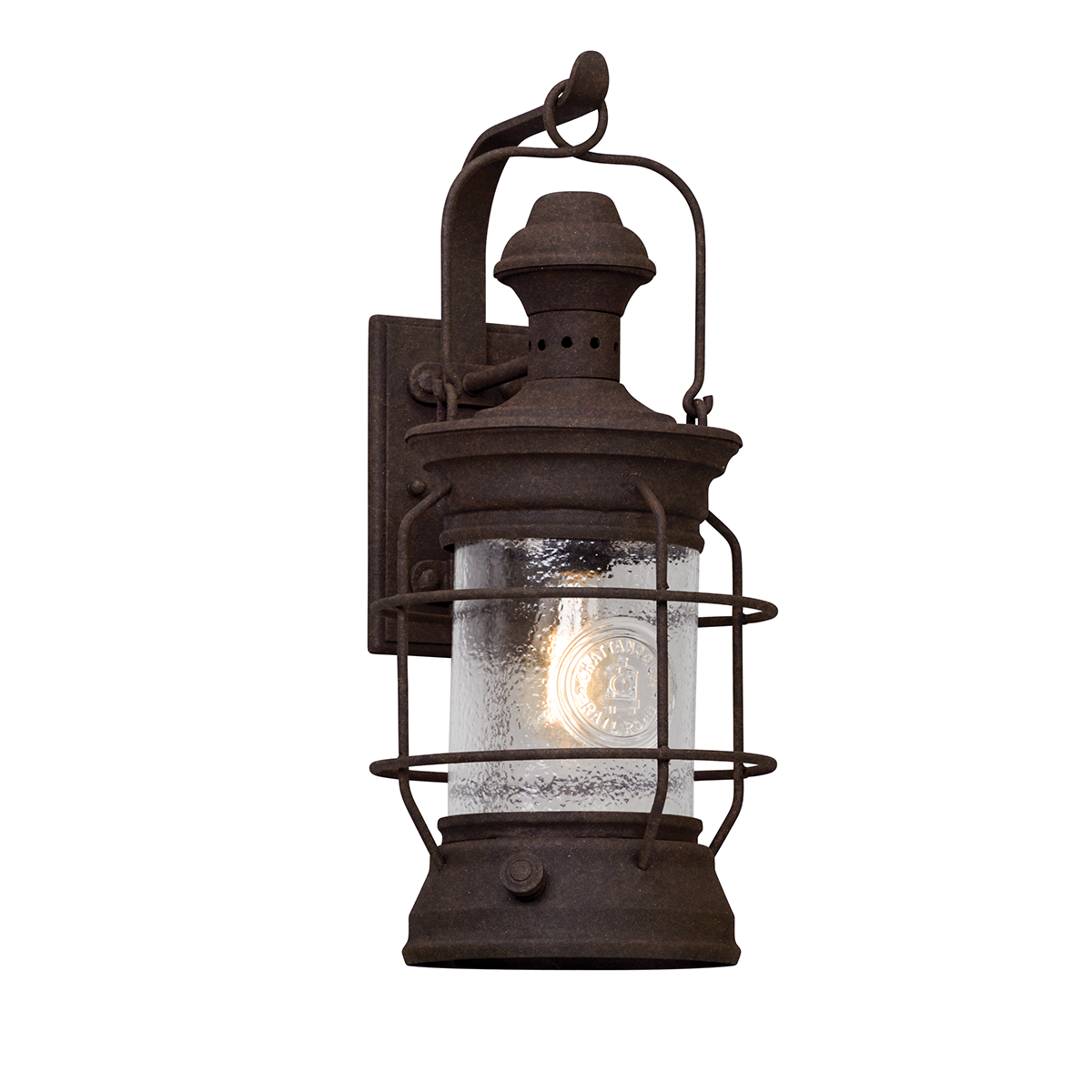 Troy Lighting ATKINS 1LT WALL LANTERN LARGE B5053 Outdoor l Wall Troy Lighting CENTENNIAL RUST  