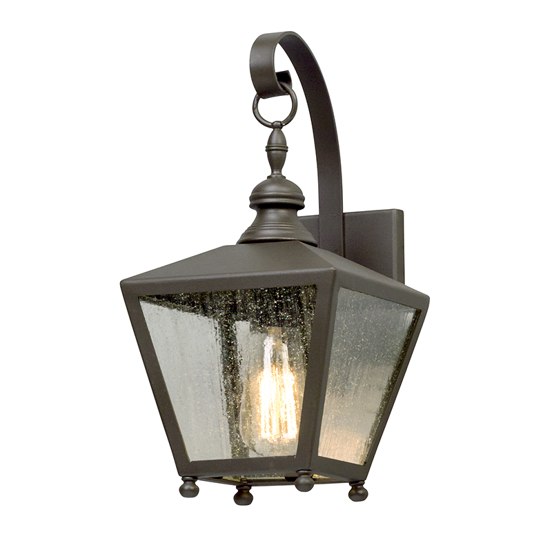 Troy Lighting MUMFORD 1LT WALL LANTERN SMALL B5191 Wall Sconces Troy Lighting BRONZE  