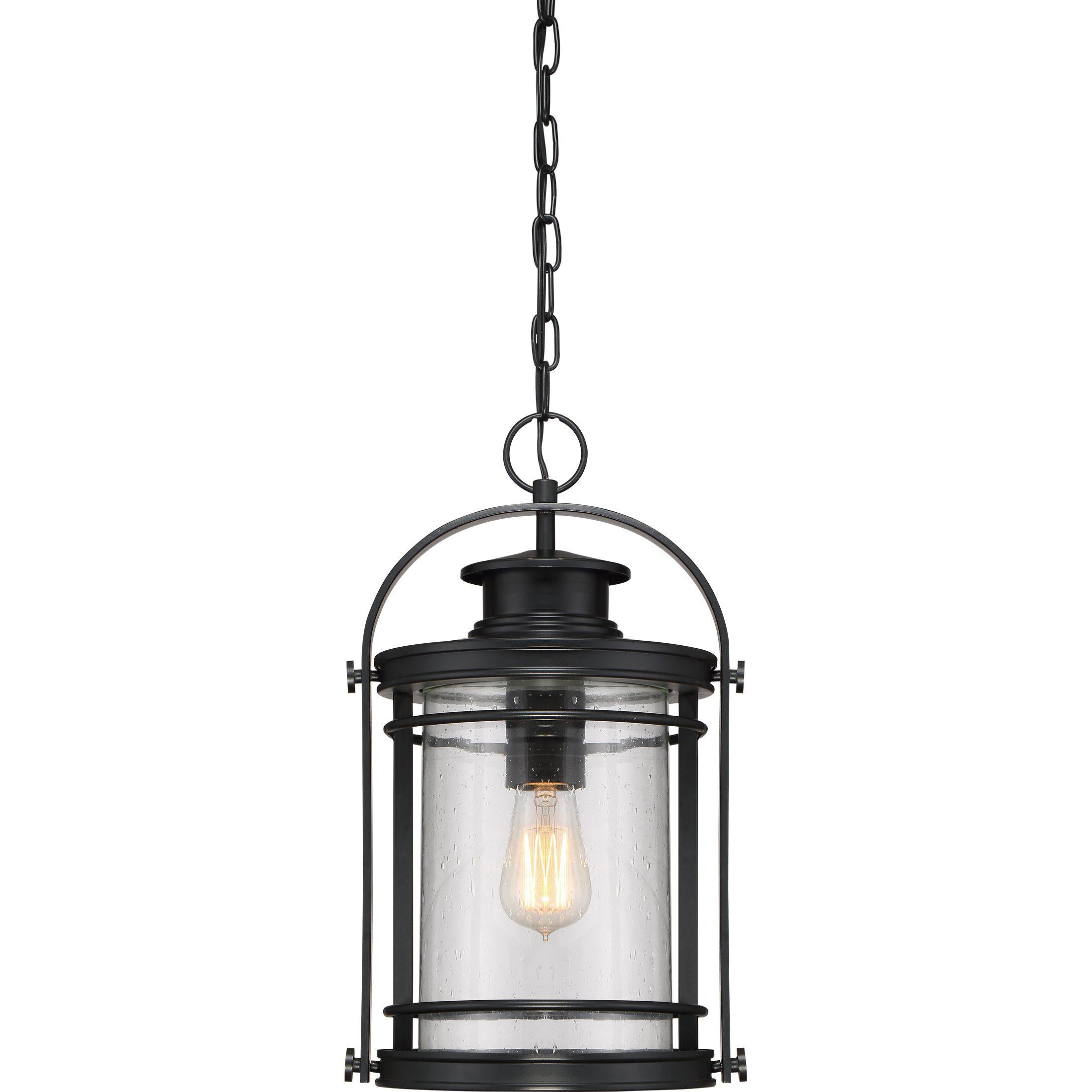 Quoizel  Booker Outdoor Hanging Lantern Outdoor Hanging Lights Quoizel Mystic Black  