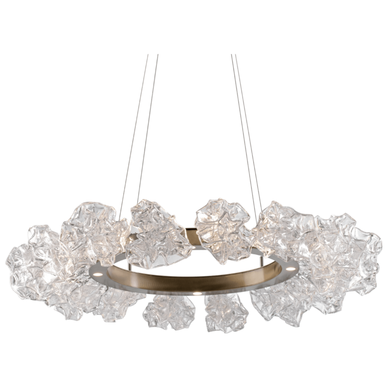 Hammerton Blossom Radial Ring Chandelier - 36 Chandeliers Hammerton Studio Metallic Beige Silver Blossom Clear Blownglass 2700