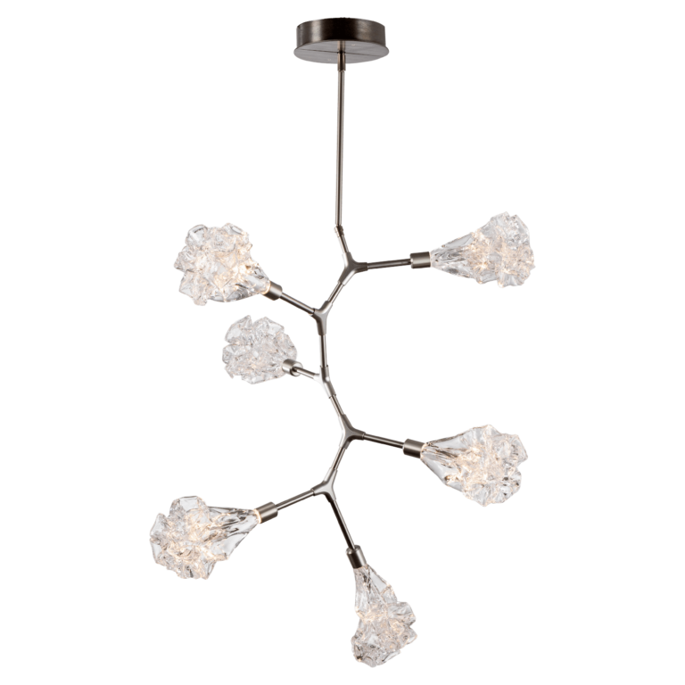 Hammerton Blossom Modern Vine - 6 pc Pendant Hammerton Studio Metallic Beige Silver Blossom Clear Blownglass 2700