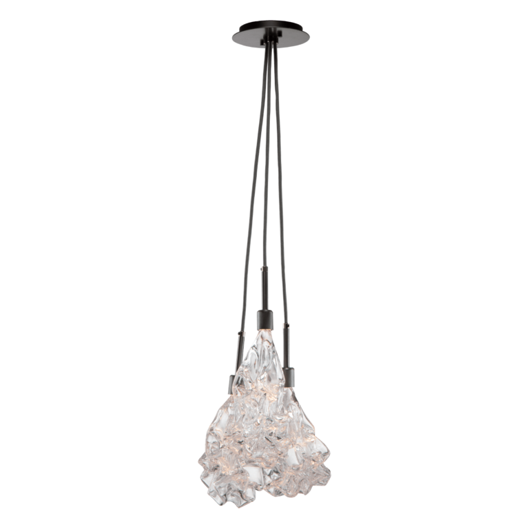 Hammerton Blossom Cluster - 03 10" Pendant Hammerton Studio Metallic Beige Silver Blossom Clear Blownglass 2700