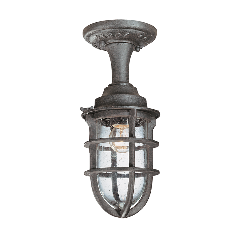 Troy Lighting WILMINGTON 1LT SEMI-FLUSH SMALL C1863 Outdoor l Wall Troy Lighting NATURAL RUST  