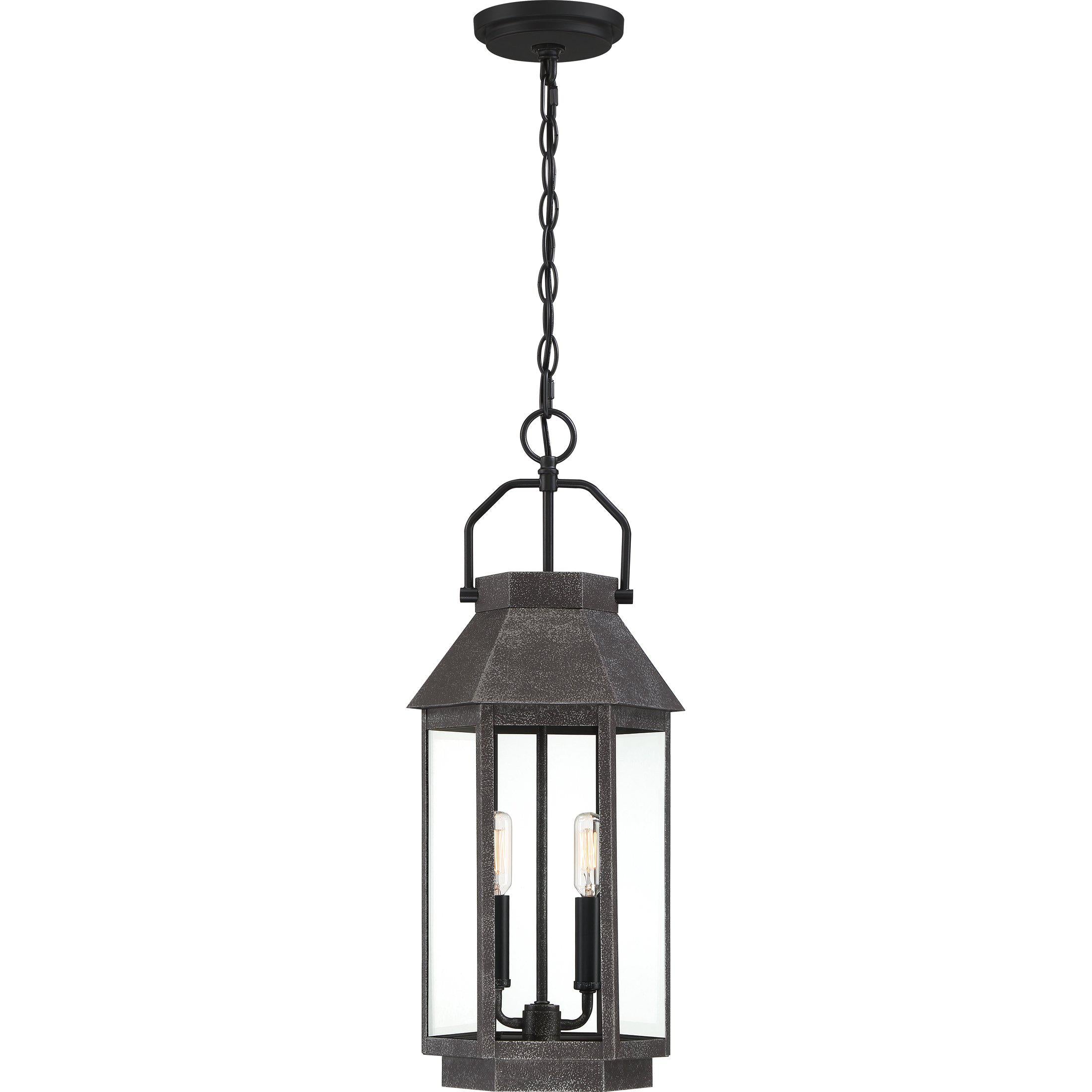 Quoizel  Campbell Outdoor Lantern,Hanging Outdoor Hanging Lights Quoizel Speckled Black  