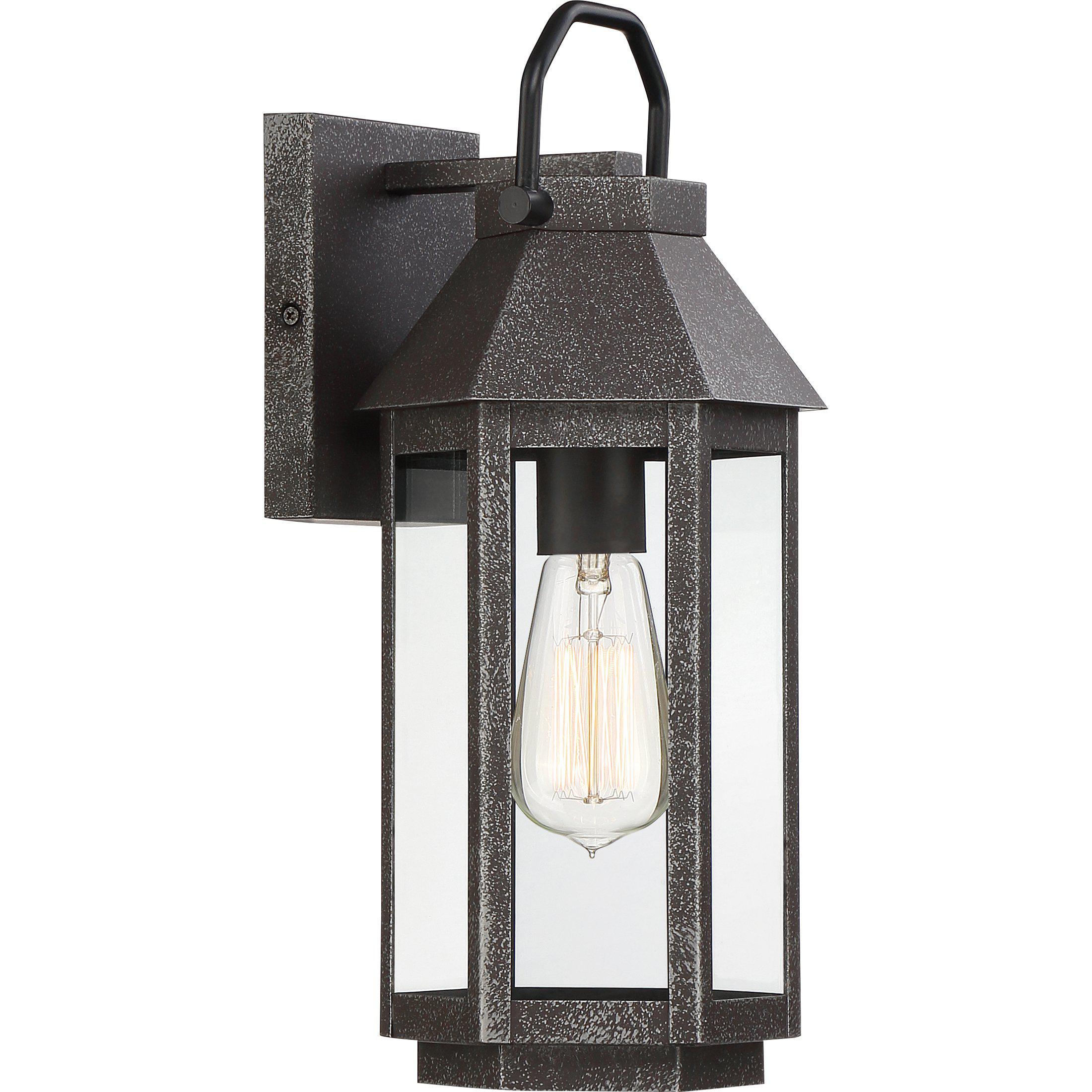 Quoizel  Campbell Outdoor Lantern, Small Outdoor Wall Lights Quoizel Speckled Black  