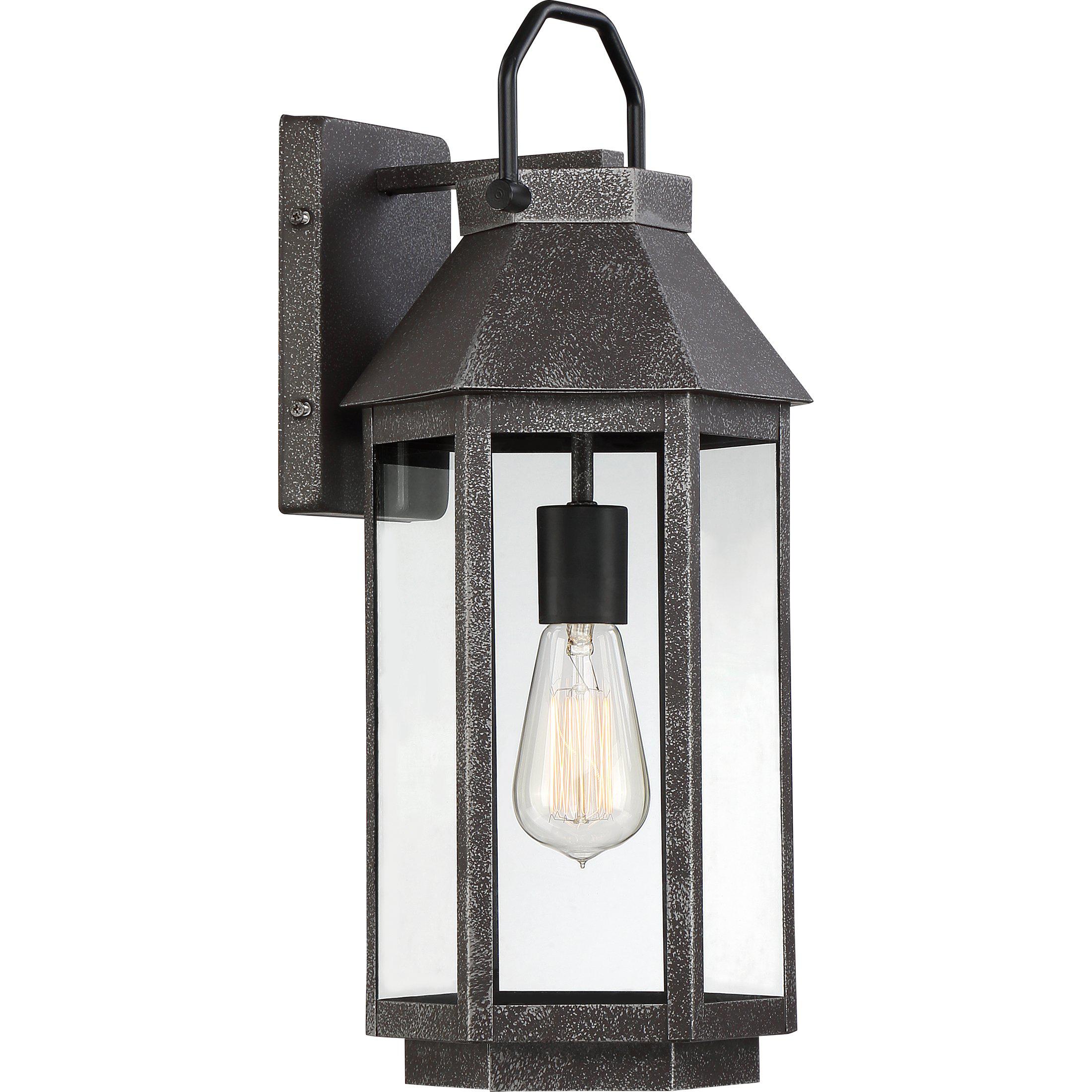 Quoizel  Campbell Outdoor Lantern, Medium Outdoor Wall Lights Quoizel Speckled Black  