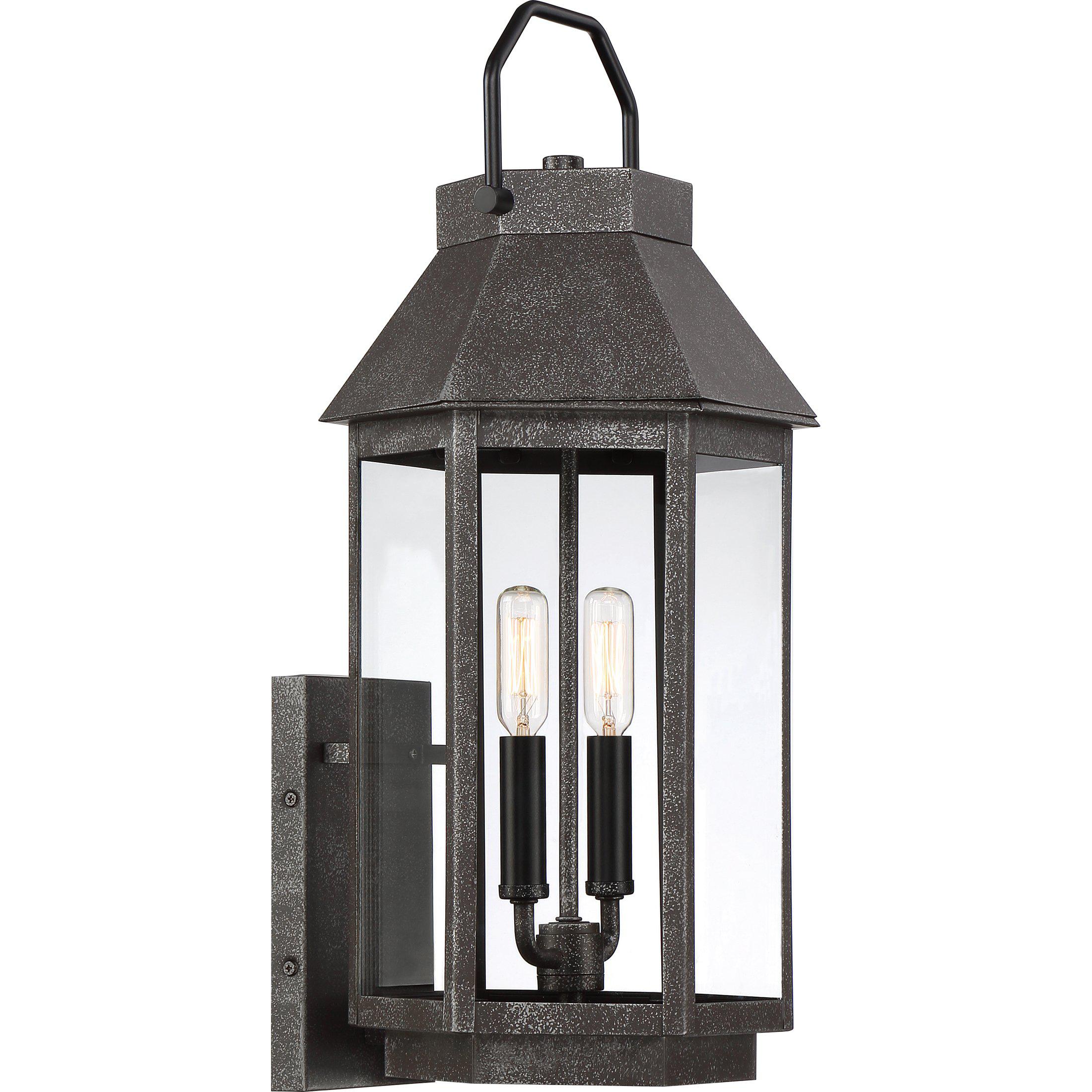 Quoizel  Campbell Outdoor Lantern, Large Outdoor Wall Lights Quoizel Speckled Black  