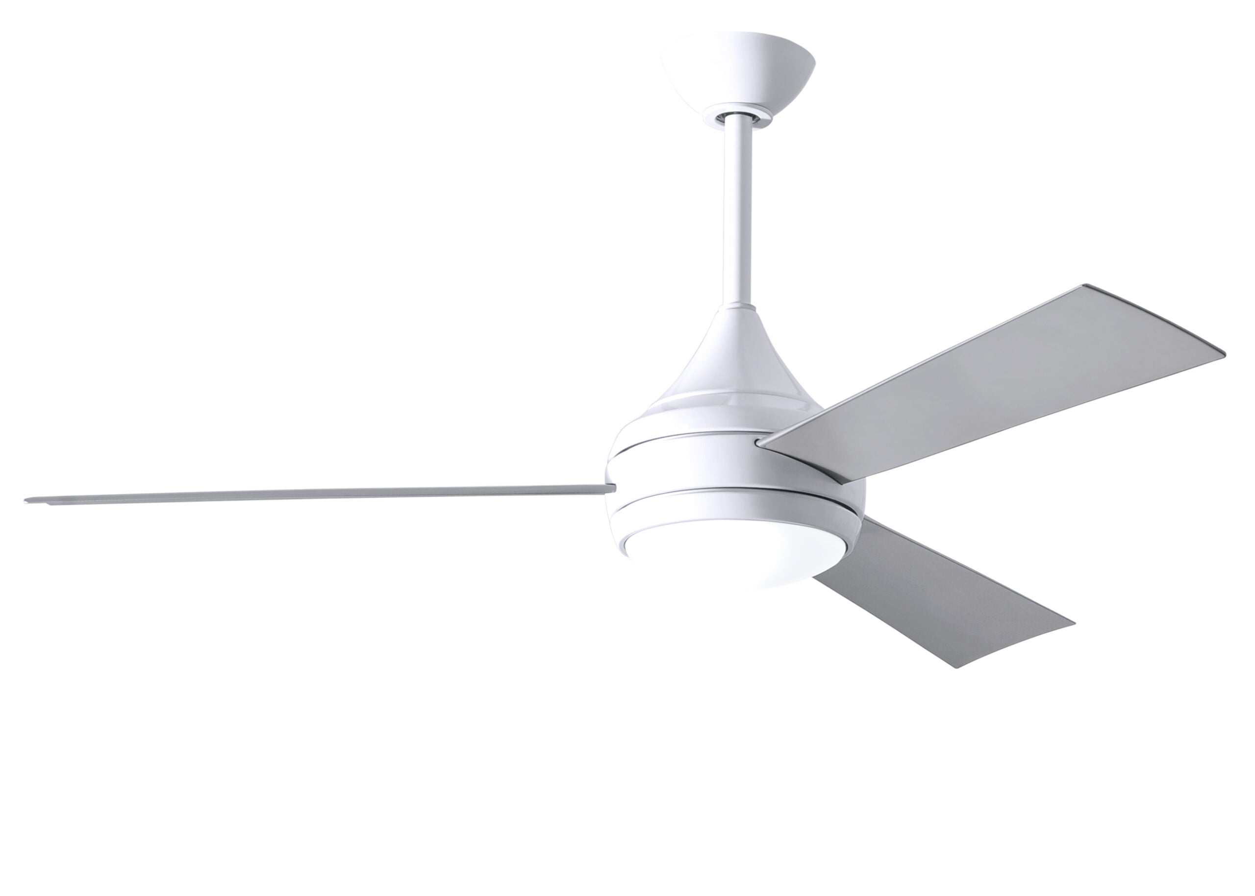 Matthews Fan Company Donaire Wet Location Ceiling Fan Indoor Ceiling Fans Matthews Fan Company 52" Gloss White Silver Tone