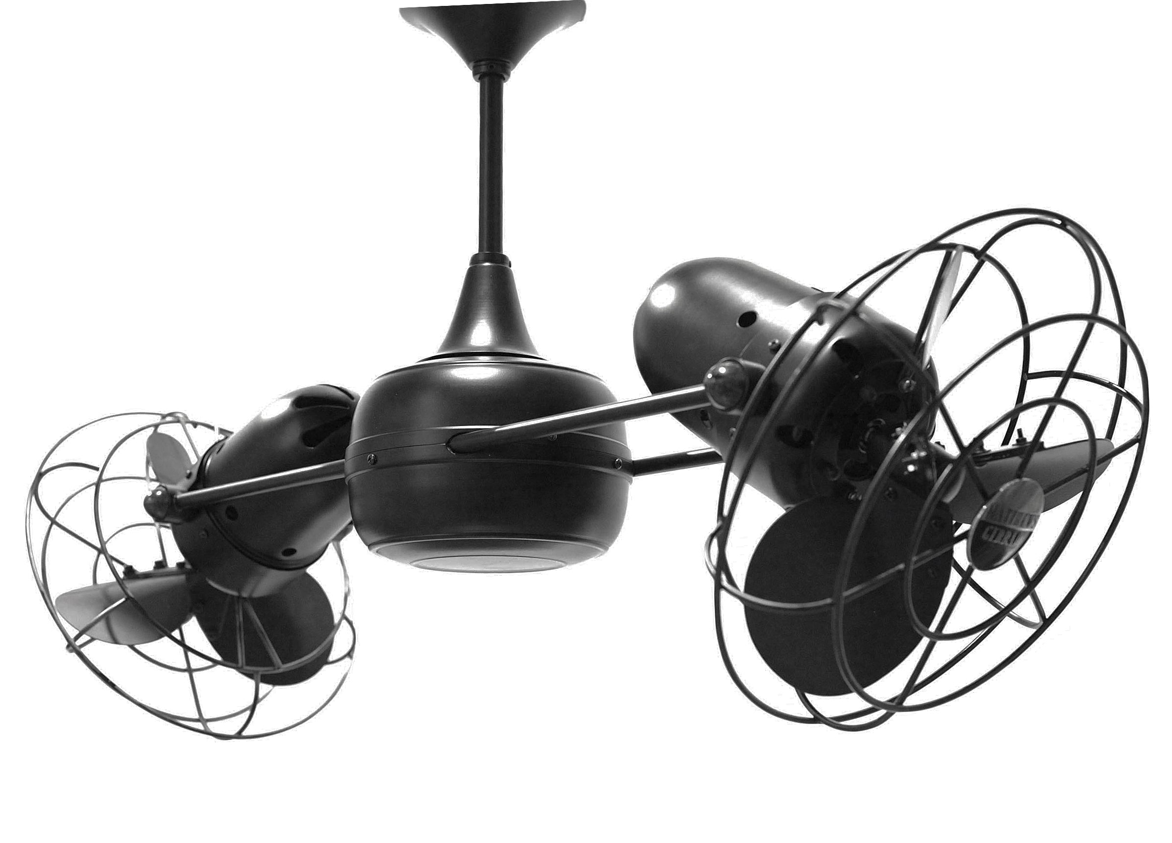 Matthews Fan Company Duplo Dinamico Rotational Fan Ceiling Fan Matthews Fan Company 39" Matte Black Black