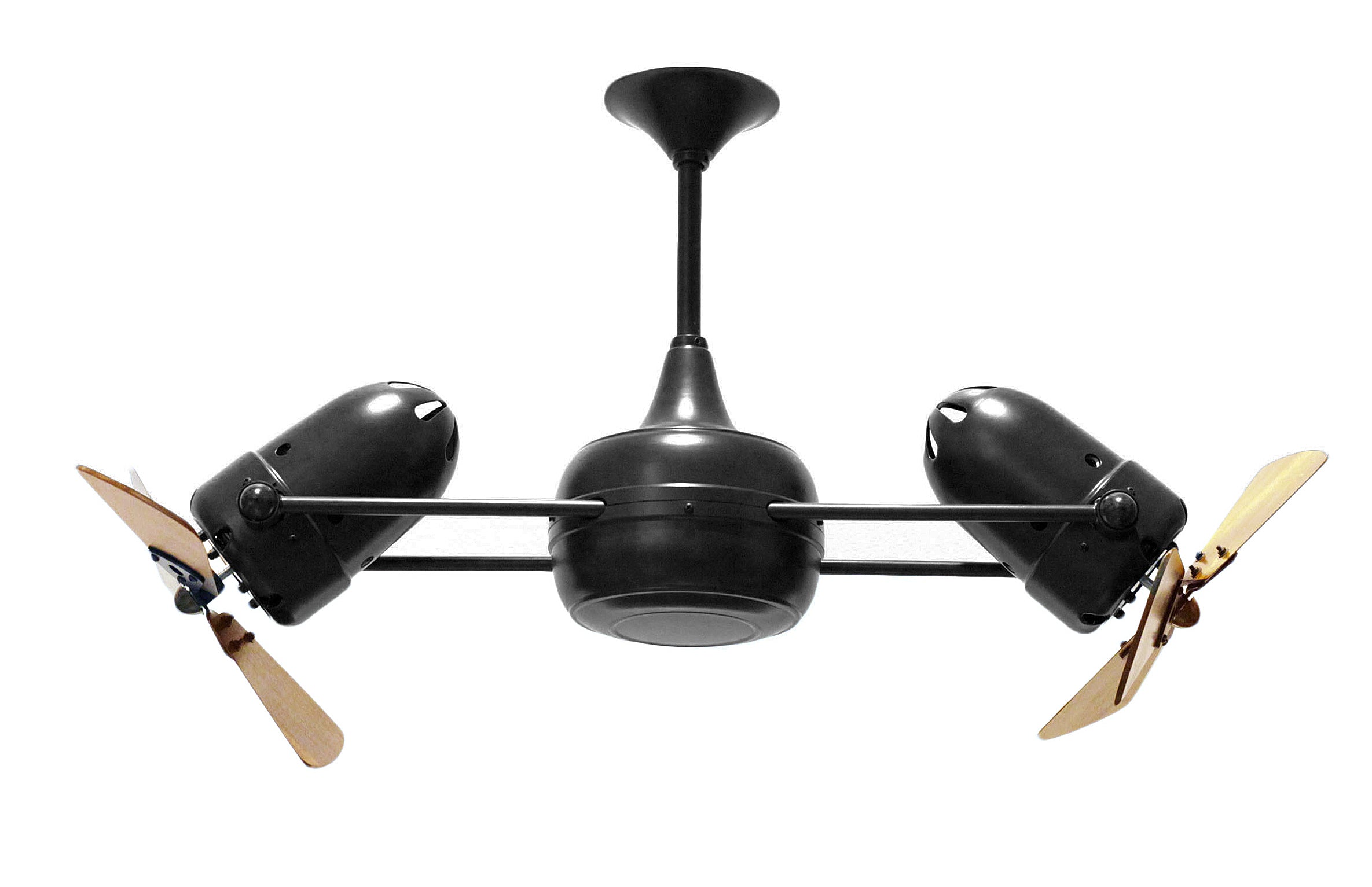 Matthews Fan Company Duplo Dinamico Rotational Fan Ceiling Fan Matthews Fan Company 39" Matte Black Mahogany