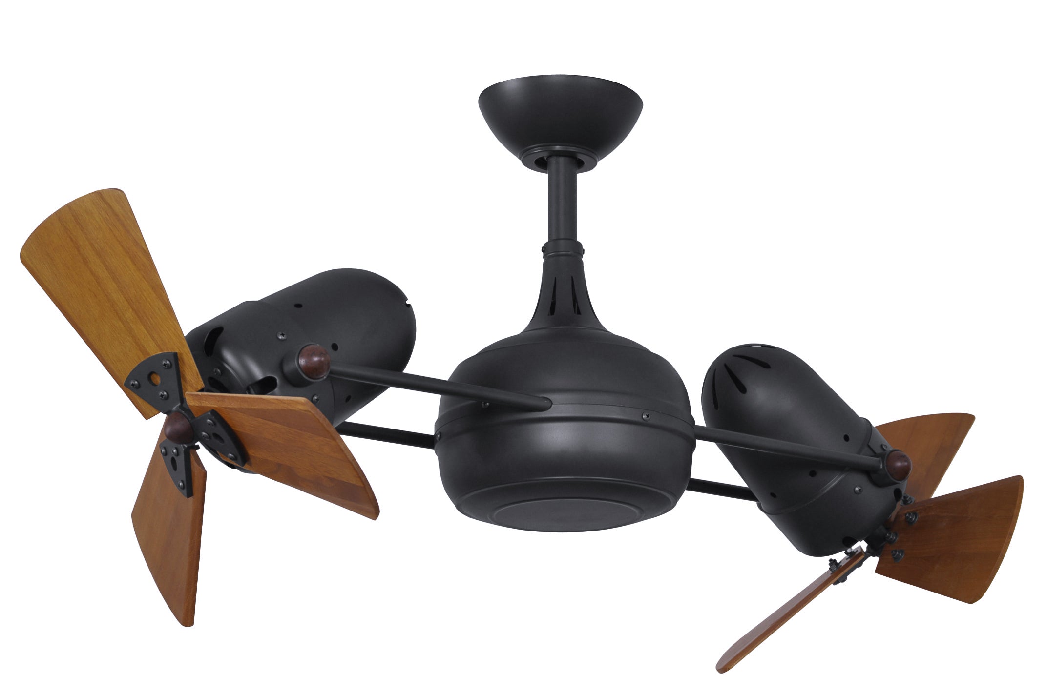 Matthews Fan Company Dagny Rotational Fan Indoor Ceiling Fans Matthews Fan Company 38" Matte Black Mahogany Tone