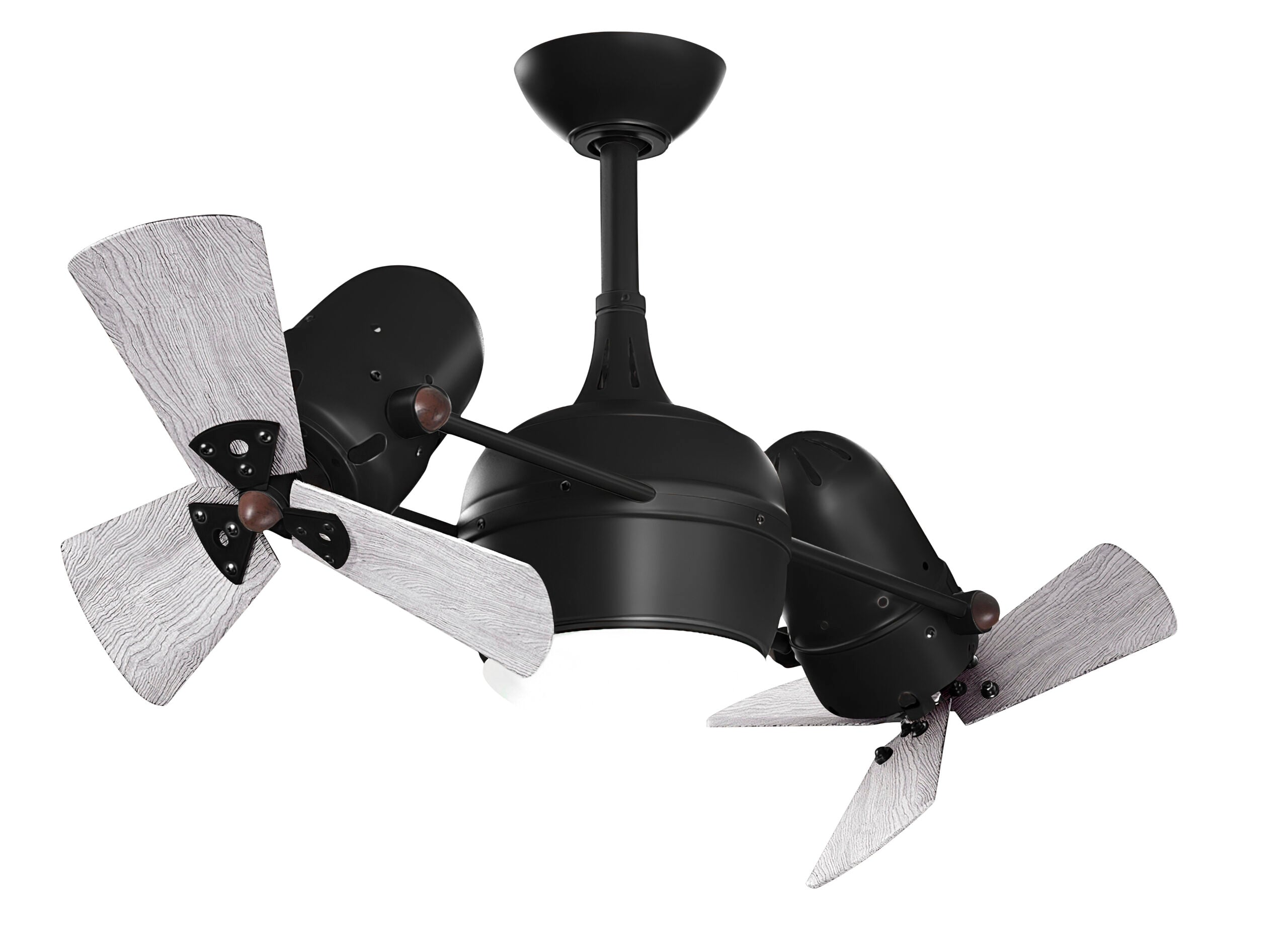 Matthews Fan Company Dagny Rotational Fan with Light Ceiling Fan Matthews Fan Company 38" Matte Black Barnwood Tone