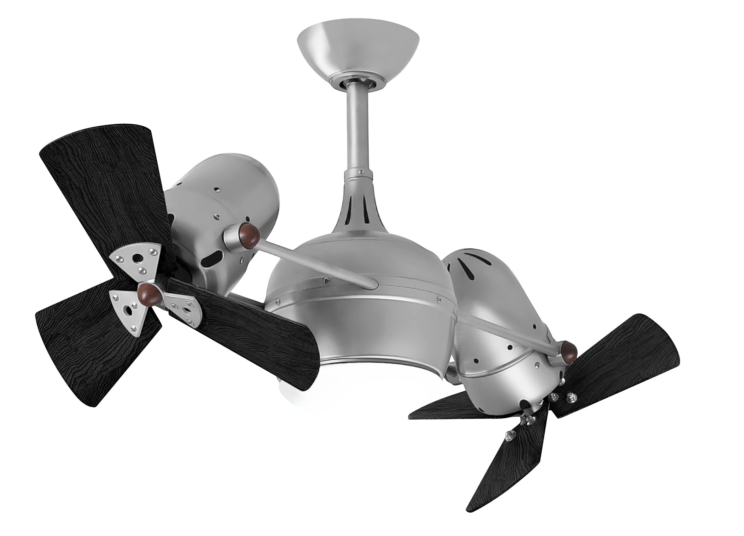 Matthews Fan Company Dagny Rotational Fan with Light Ceiling Fan Matthews Fan Company 38" Brushed Nickel Matte Black