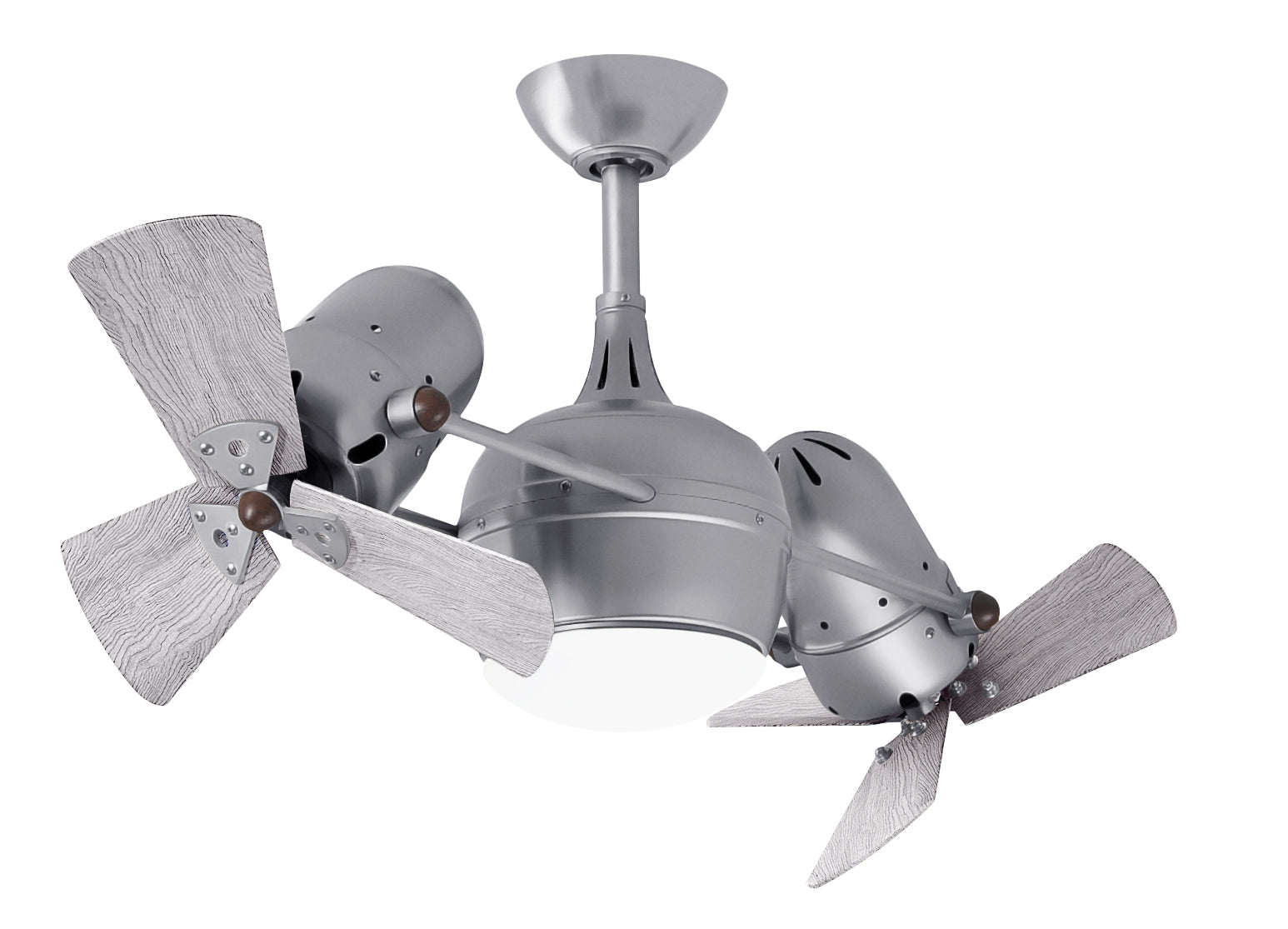 Matthews Fan Company Dagny Rotational Fan with Light Ceiling Fan Matthews Fan Company 38" Brushed Nickel Barnwood Tone