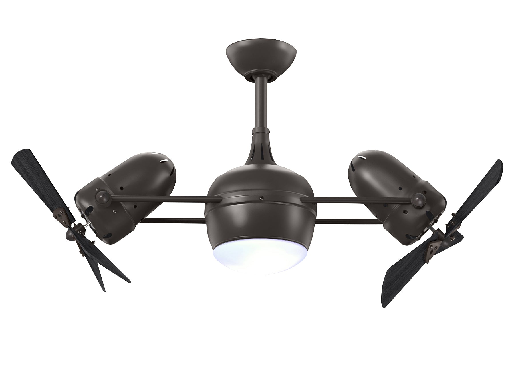 Matthews Fan Company Dagny Rotational Fan with Light Ceiling Fan Matthews Fan Company 38" Textured Bronze Matte Black