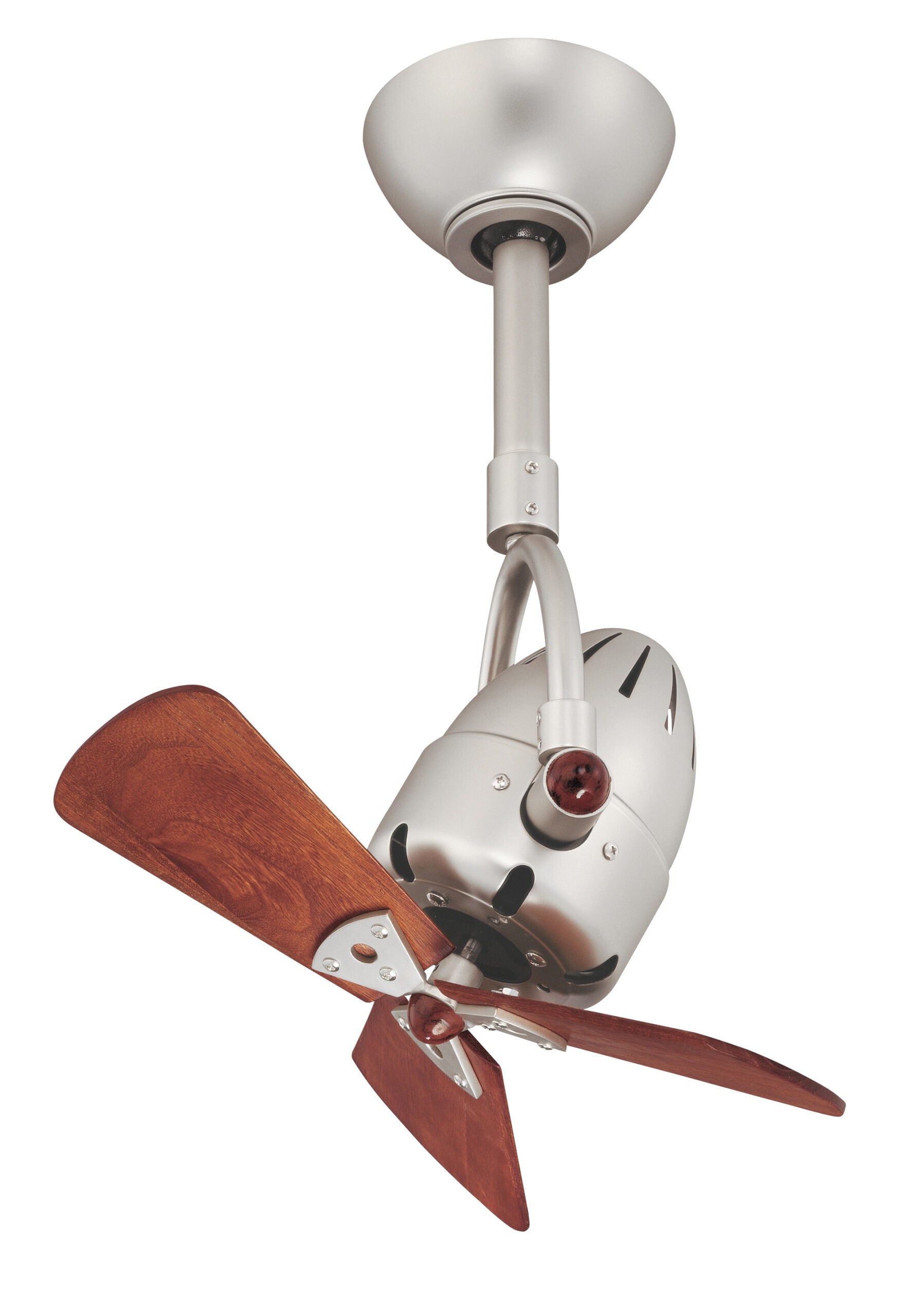 Matthews Fan Company Diane Directional Fan Indoor Ceiling Fans Matthews Fan Company 16" Brushed Nickel Mahogany Tone