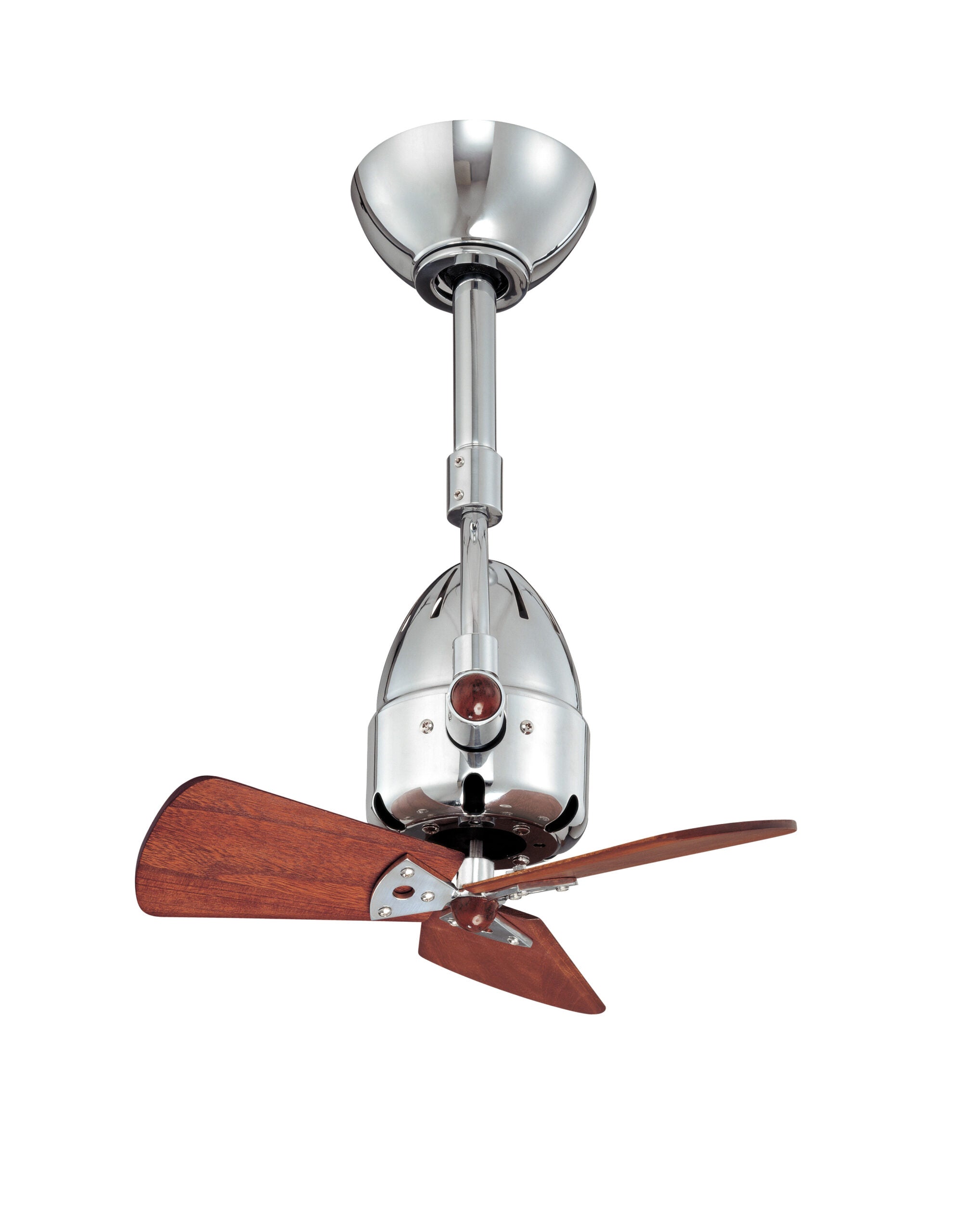 Matthews Fan Company Diane Directional Fan Indoor Ceiling Fans Matthews Fan Company 16" Polished Chrome Mahogany Tone