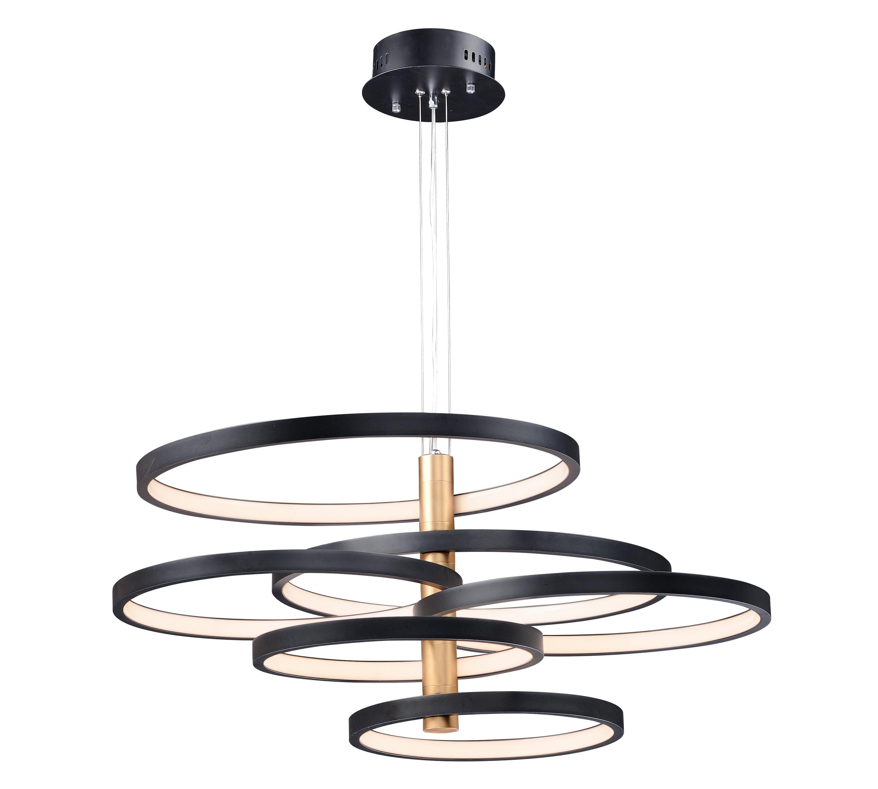 ET2 Hoopla 6 Light LED Pendant E24327 Pendant ET2 Black / Gold  