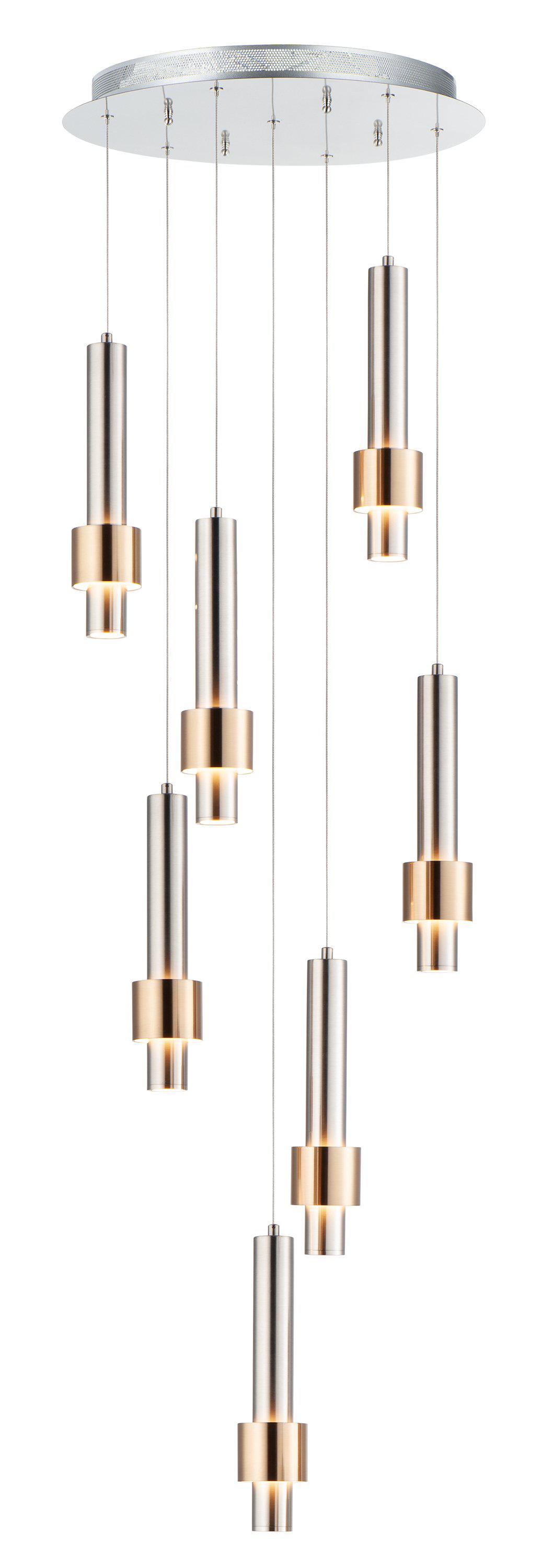 ET2 Reveal 7 Light LED Pendant E24757 Pendant ET2 Satin Nickel / Satin Brass  