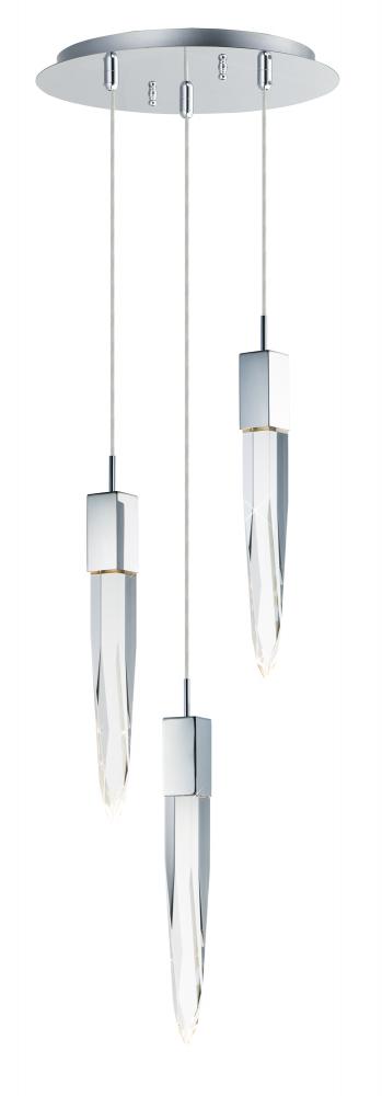 ET2 Quartz 3 Light LED Pendant E31243 Pendant ET2 Chrome  