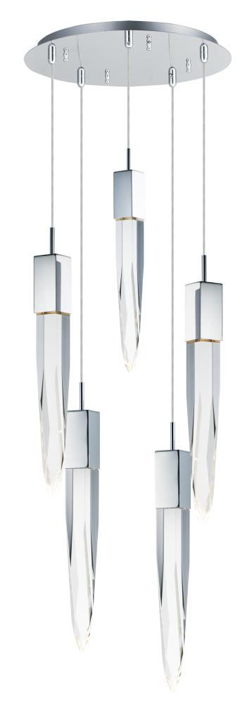 ET2 Quartz 5 Light LED Pendant E31244 Pendant ET2 Chrome  