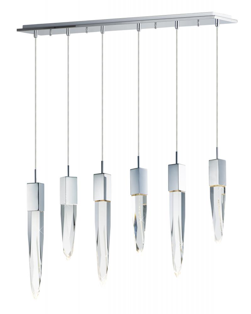 ET2 Quartz 6 Light LED Pendant E31245 Pendant ET2 Chrome  