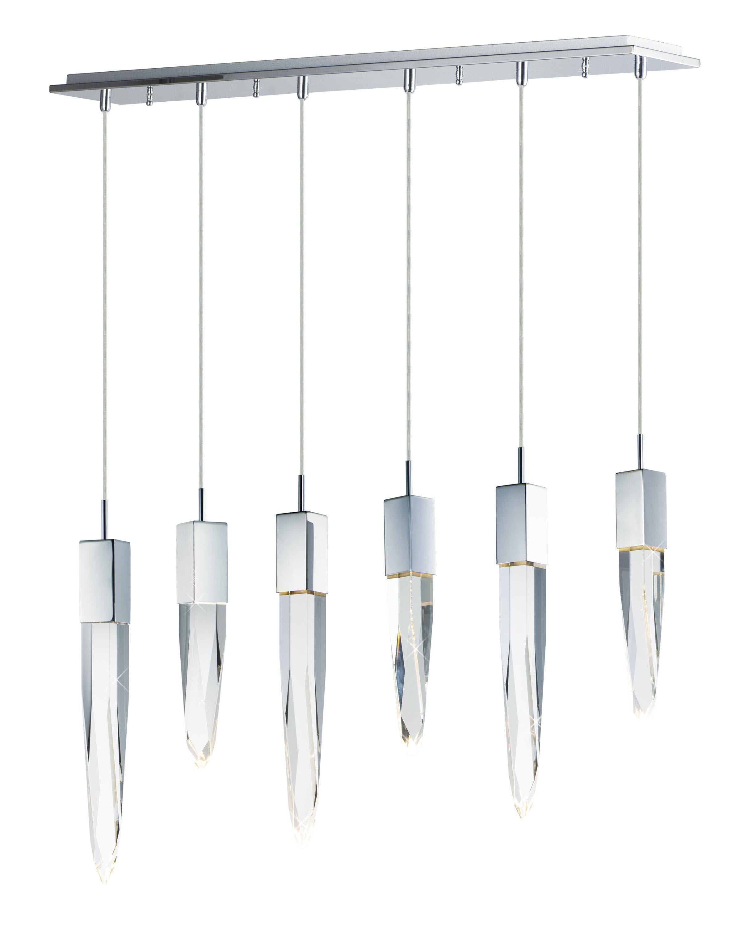 ET2 Quartz 6 Light LED Pendant E31245 Pendants ET2 Polished Chrome  