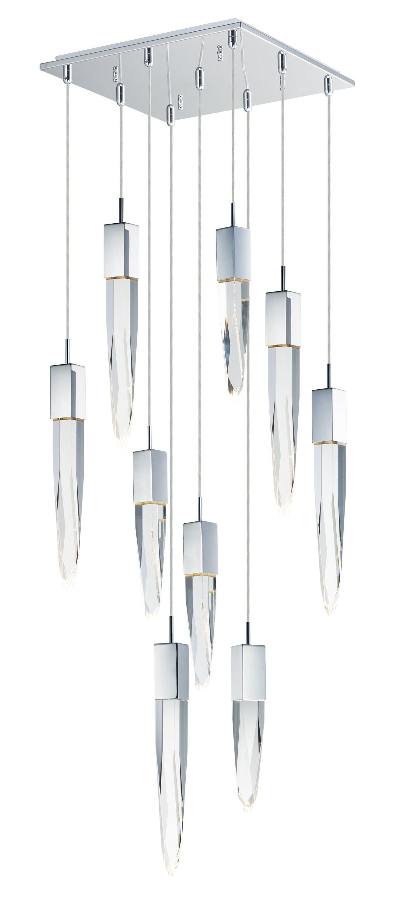 ET2 Quartz 9 Light LED Pendant E31246 Pendants ET2 Polished Chrome  