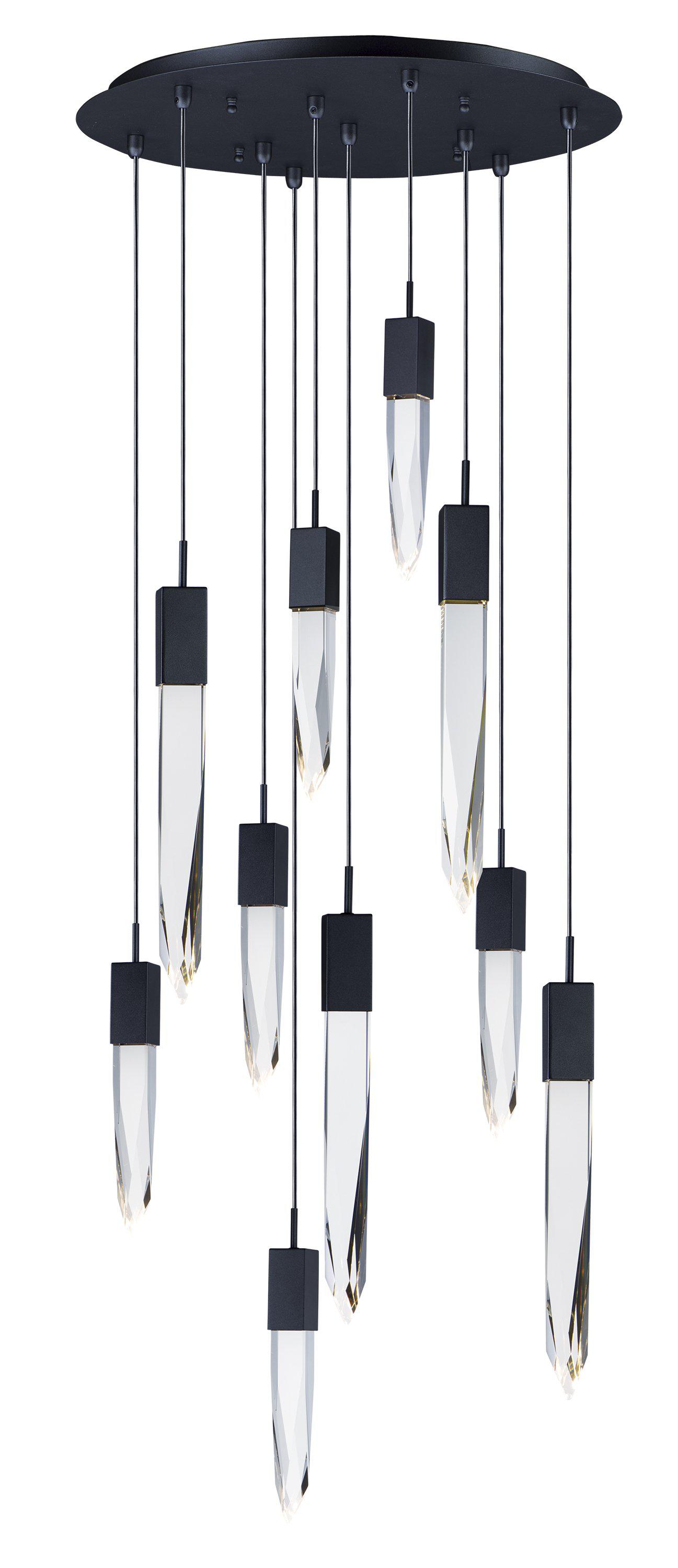 ET2 Quartz 10 Light LED Pendant E31247 Pendants ET2 Black  