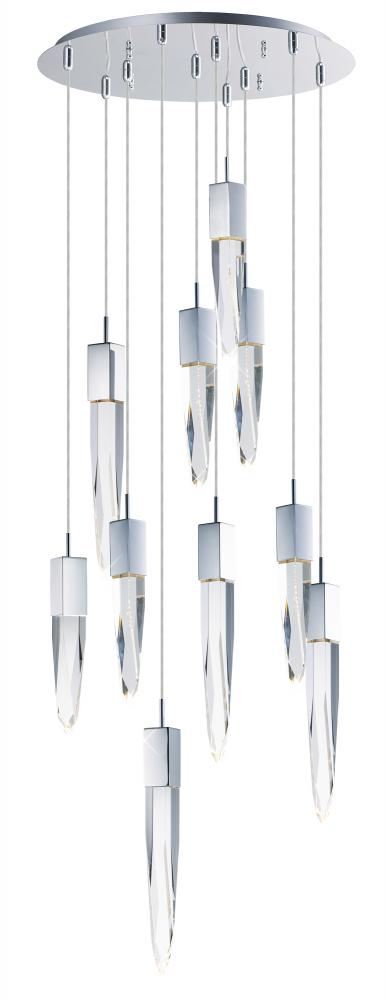 ET2 Quartz 10 Light LED Pendant E31247 Pendant ET2 Chrome  