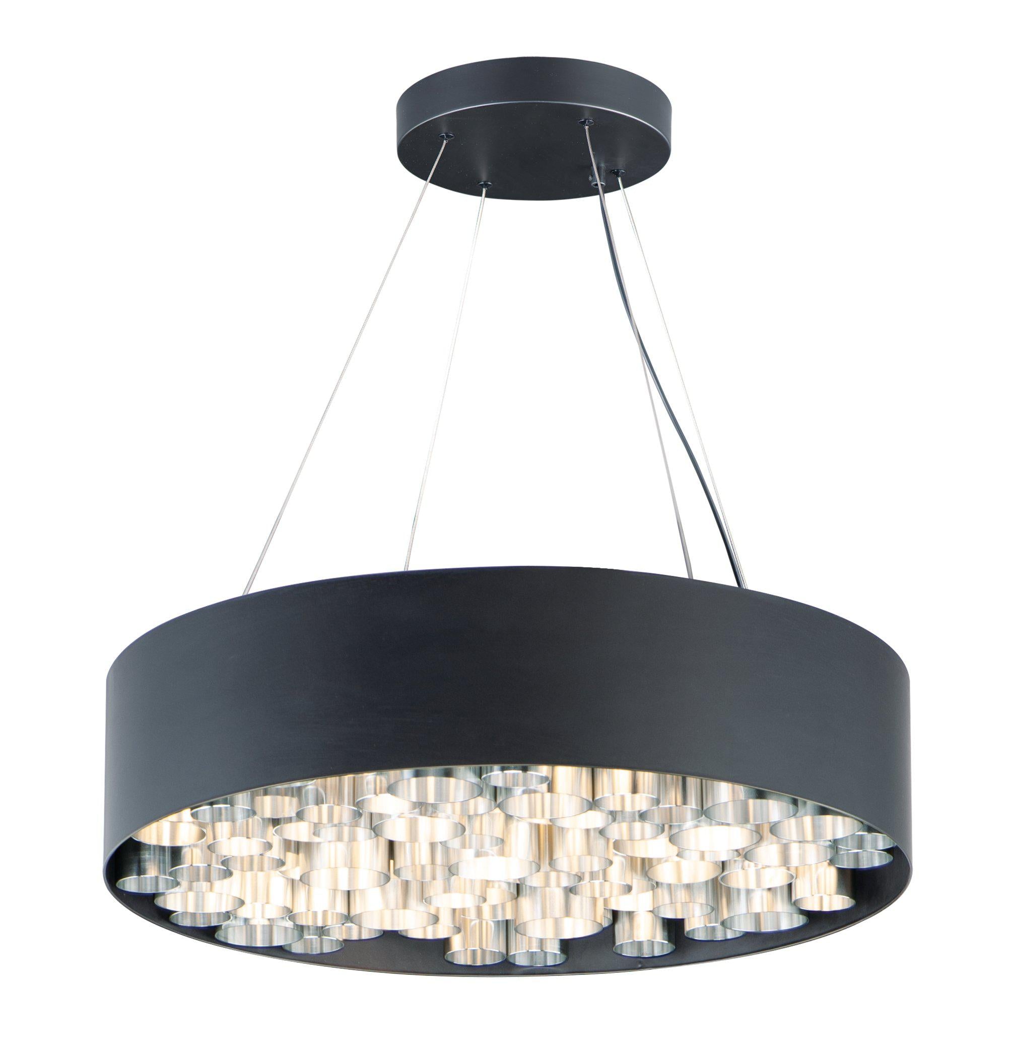 ET2 Pipes 24 Inch LED Pendant E32785 Chandeliers ET2 Black / Brushed Aluminum  