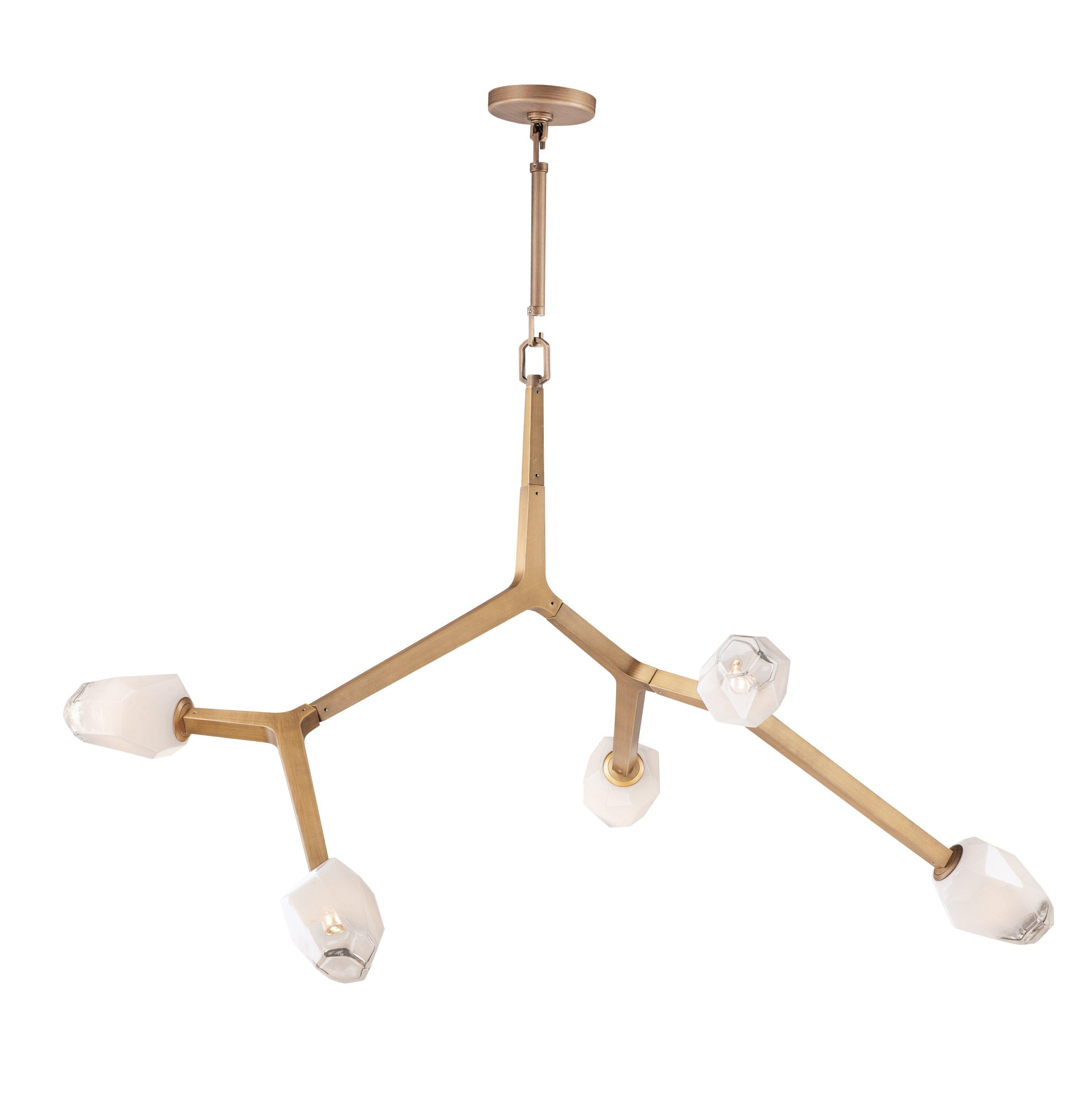 ET2 Blossom 5 Light Pendant E32795 Pendant ET2 Natural Aged Brass  