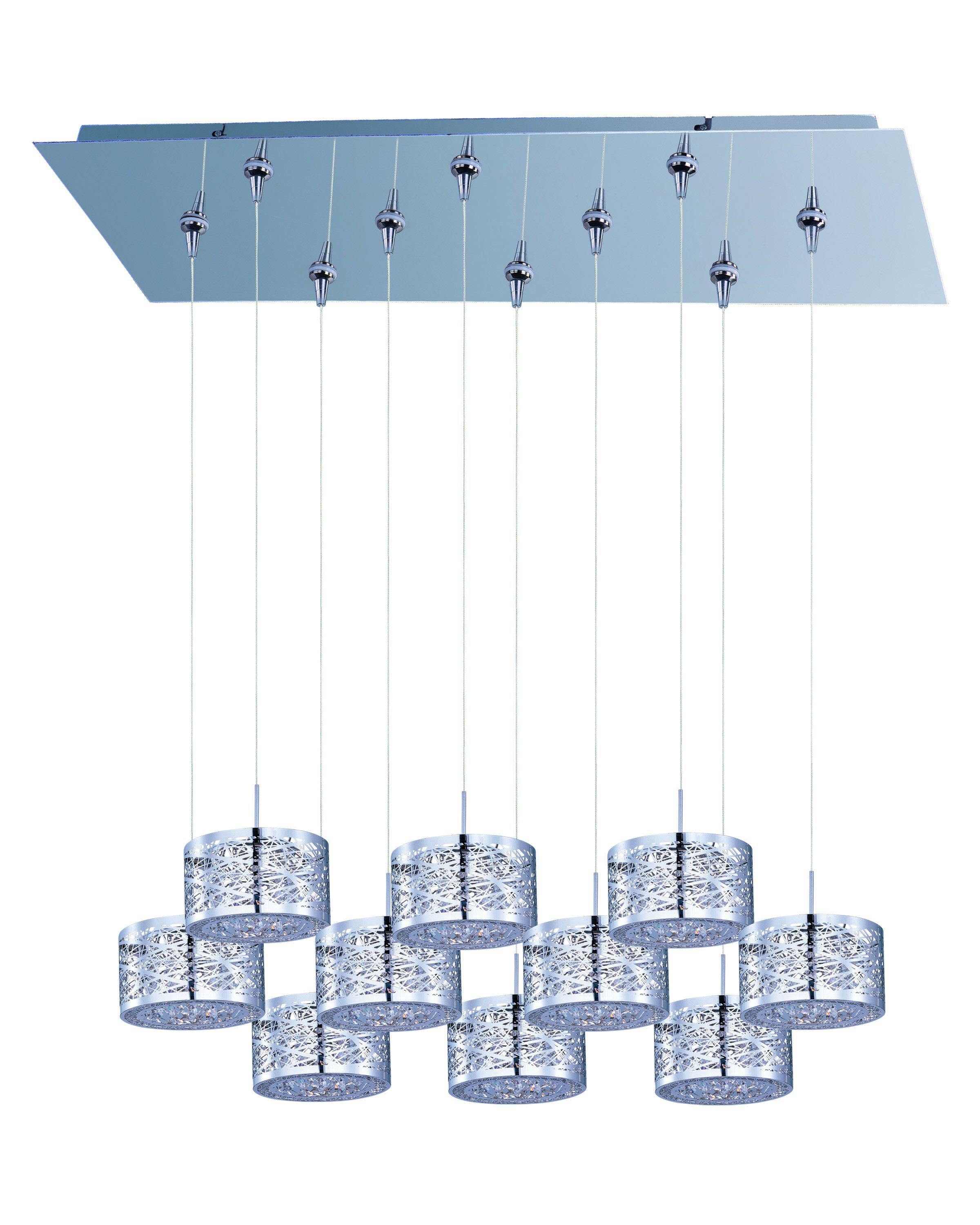 ET2 Inca 10 Light RapidJack Pendant and Canopy E93945 Pendant ET2 Polished Chrome  