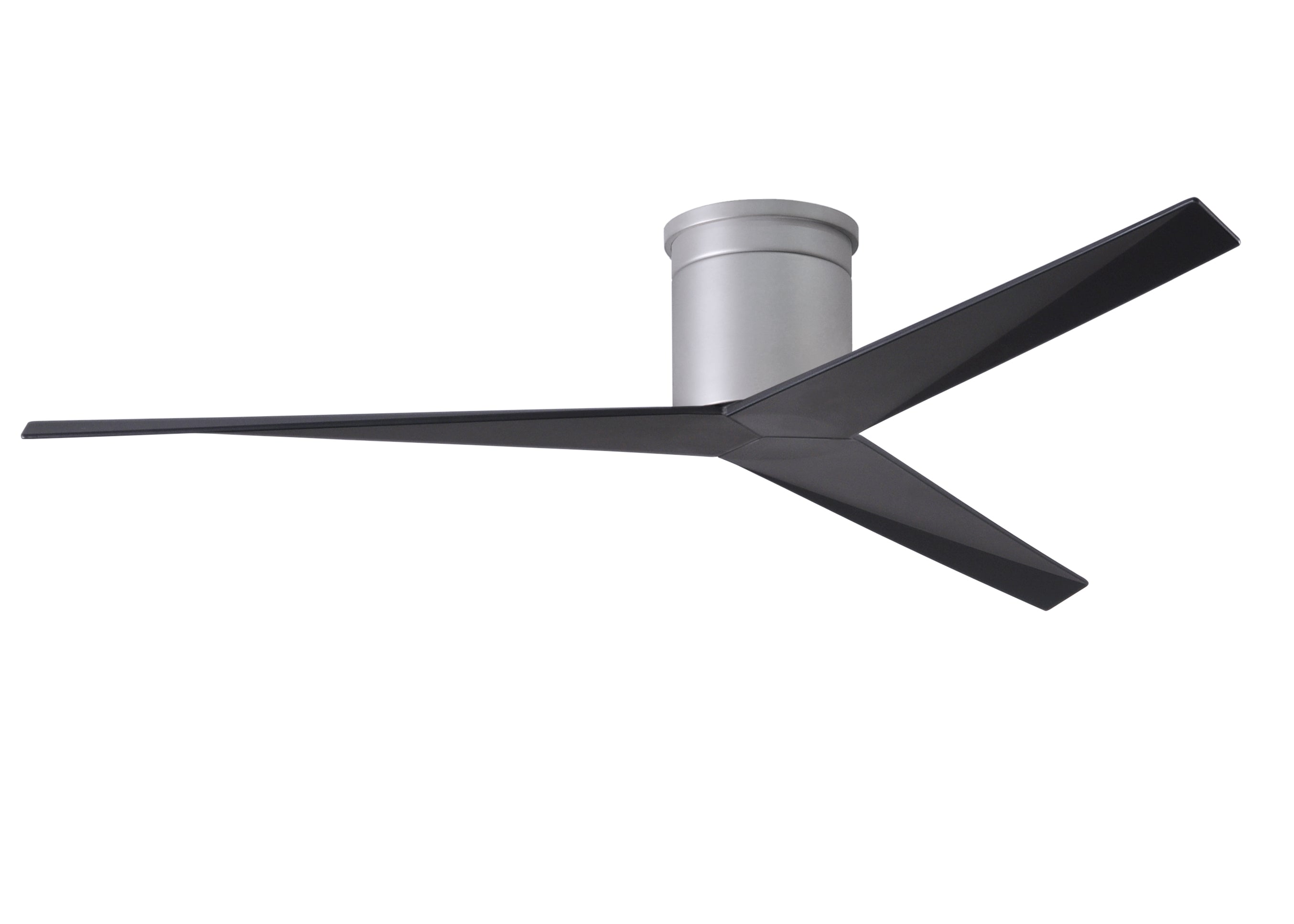 Matthews Fan Company Eliza-H Three Blade Flush Mount EKH Ceiling Hugger Fans Matthews Fan Company Brushed Nickel Matte Black 