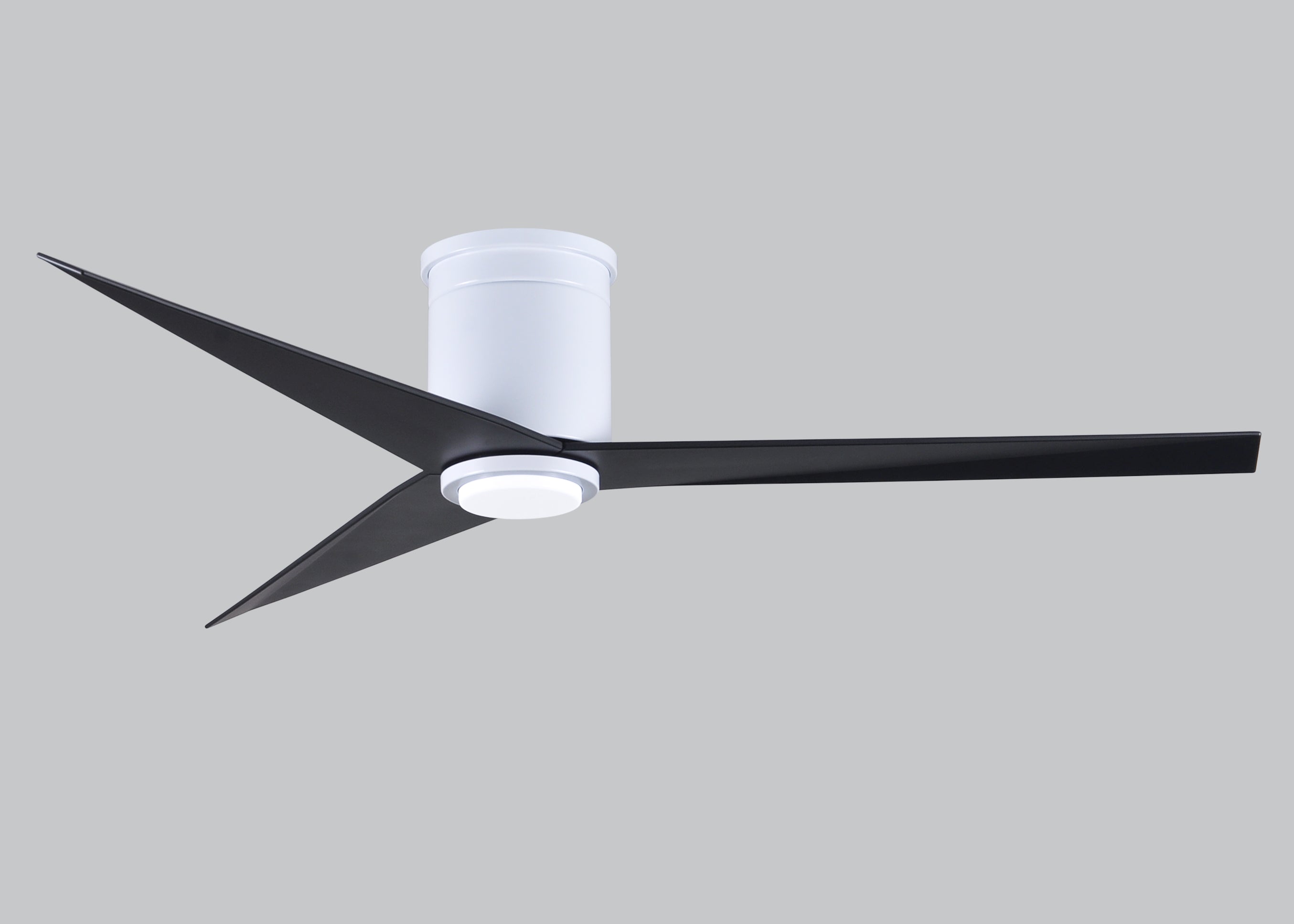 Matthews Fan Company Eliza-HLK Three Blade Flush Mount with Light Kit EKHLK Indoor Ceiling Fans Matthews Fan Company Gloss White Matte Black 