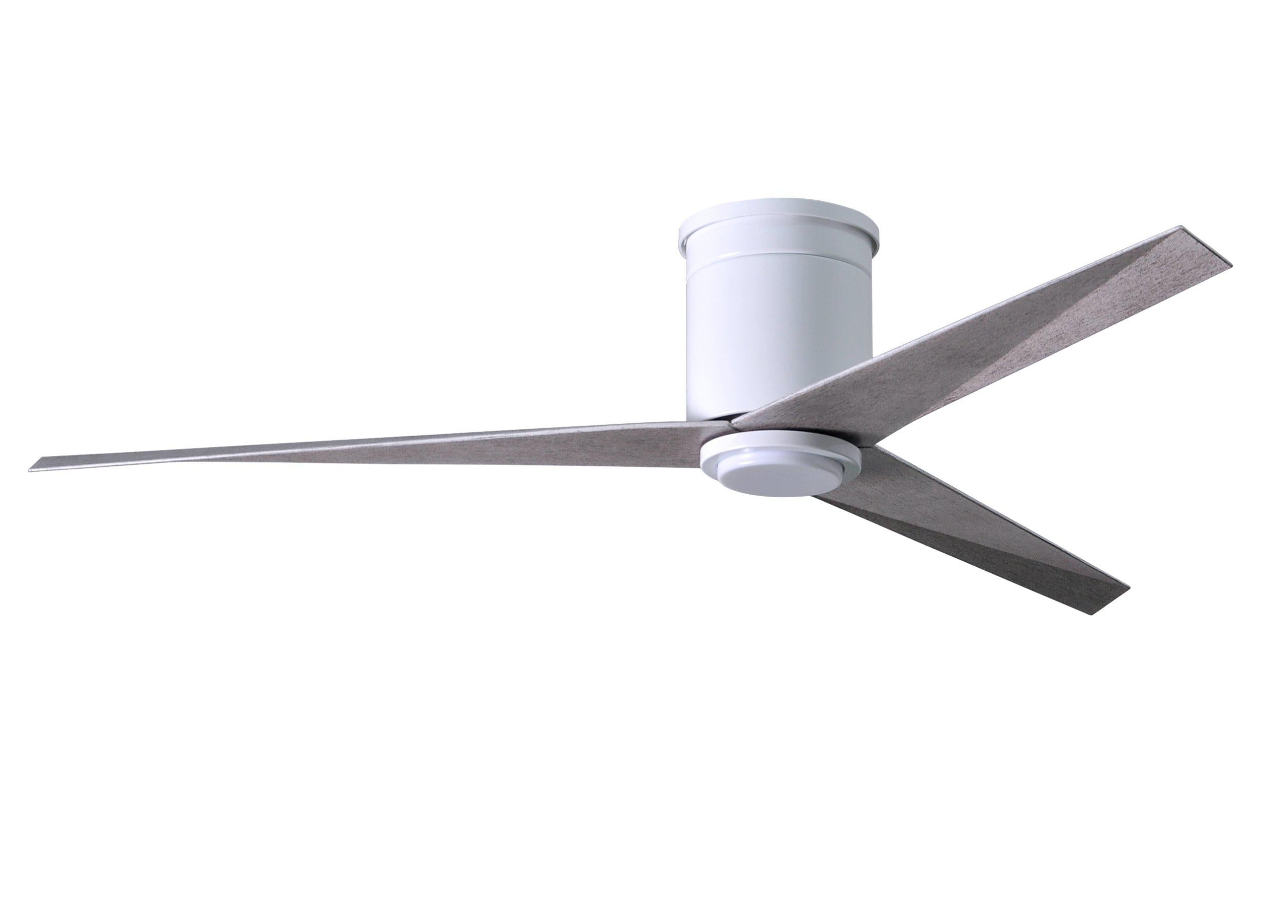 Matthews Fan Company Eliza-HLK Three Blade Flush Mount with Light Kit EKHLK Indoor Ceiling Fans Matthews Fan Company Gloss White Barn Wood 