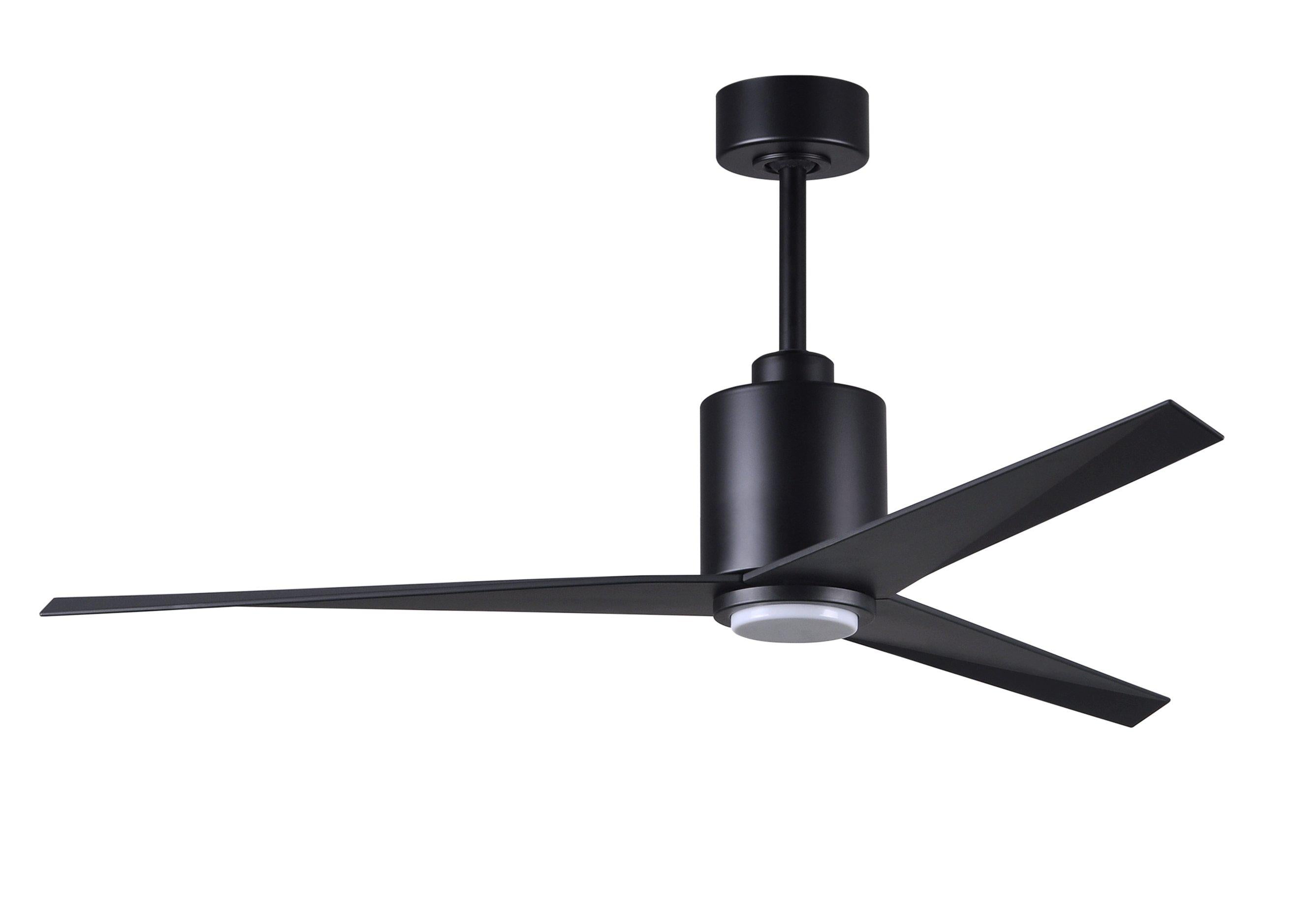 Matthews Fan Company Eliza-LK Three Blade with Light Kit EKLK Indoor Ceiling Fans Matthews Fan Company Matte Black Matte Black 