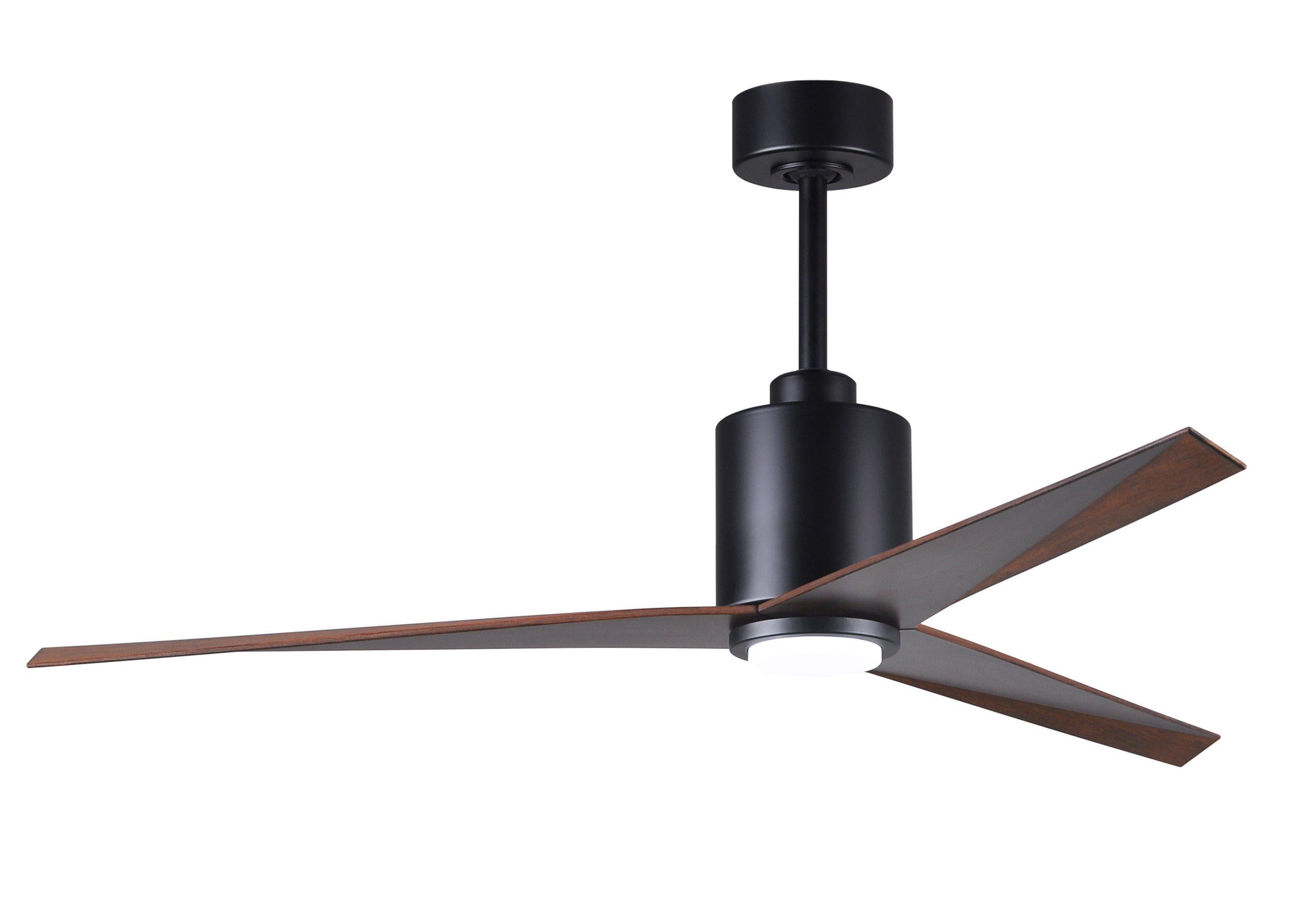 Matthews Fan Company Eliza-LK Three Blade with Light Kit EKLK Indoor Ceiling Fans Matthews Fan Company Matte Black Walnut Tone 