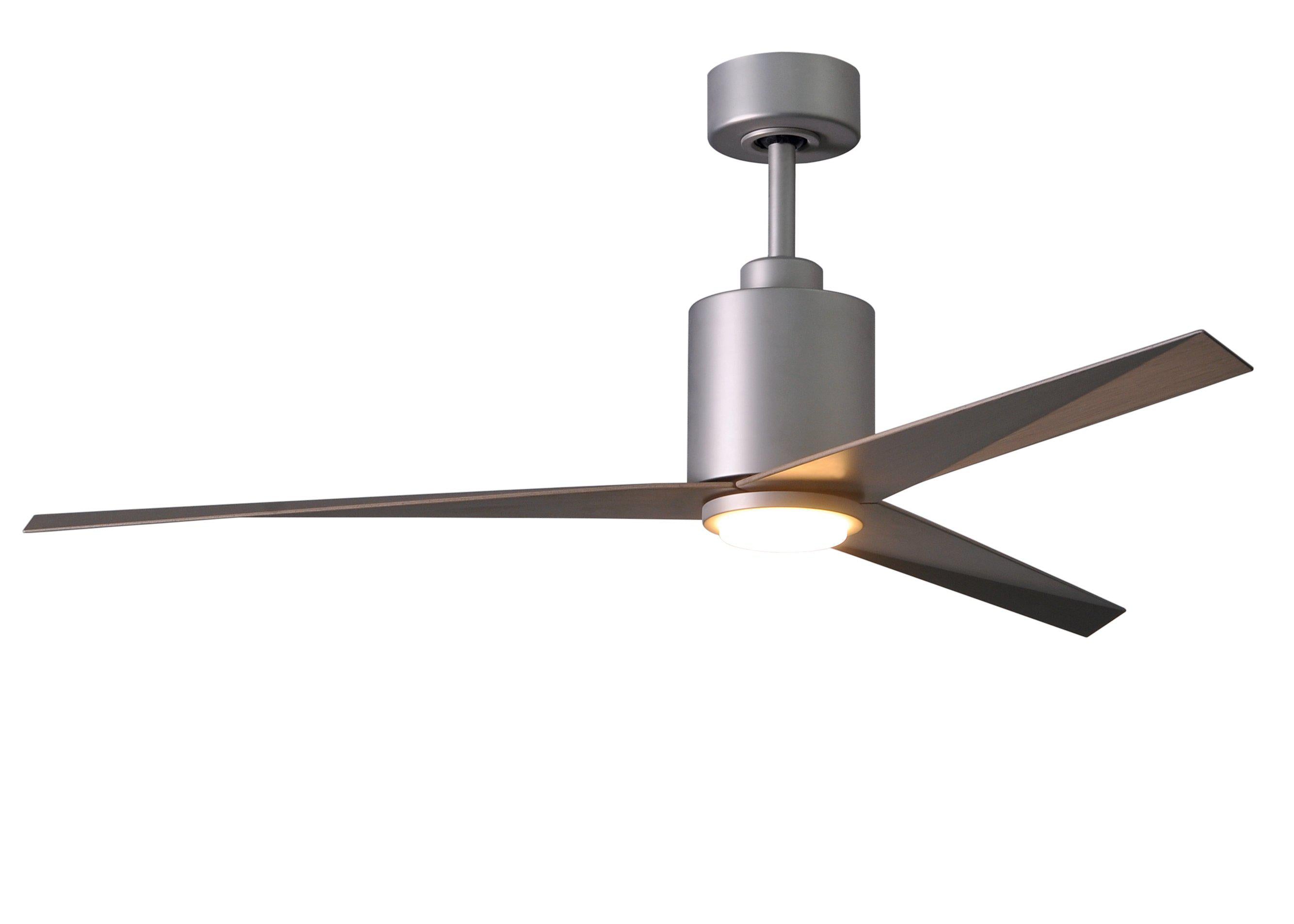 Matthews Fan Company Eliza-LK Three Blade with Light Kit EKLK Indoor Ceiling Fans Matthews Fan Company Brushed Nickel Gray Ash 