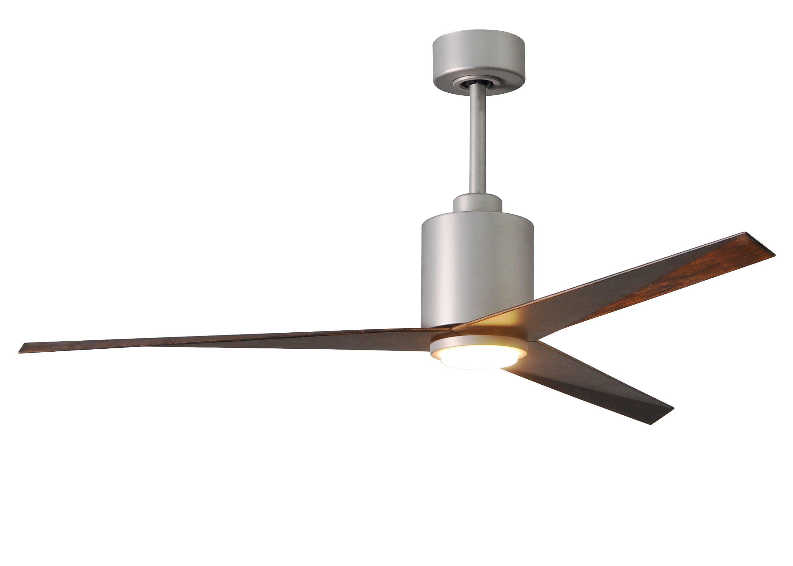 Matthews Fan Company Eliza-LK Three Blade with Light Kit EKLK Indoor Ceiling Fans Matthews Fan Company Brushed Nickel Walnut Tone 