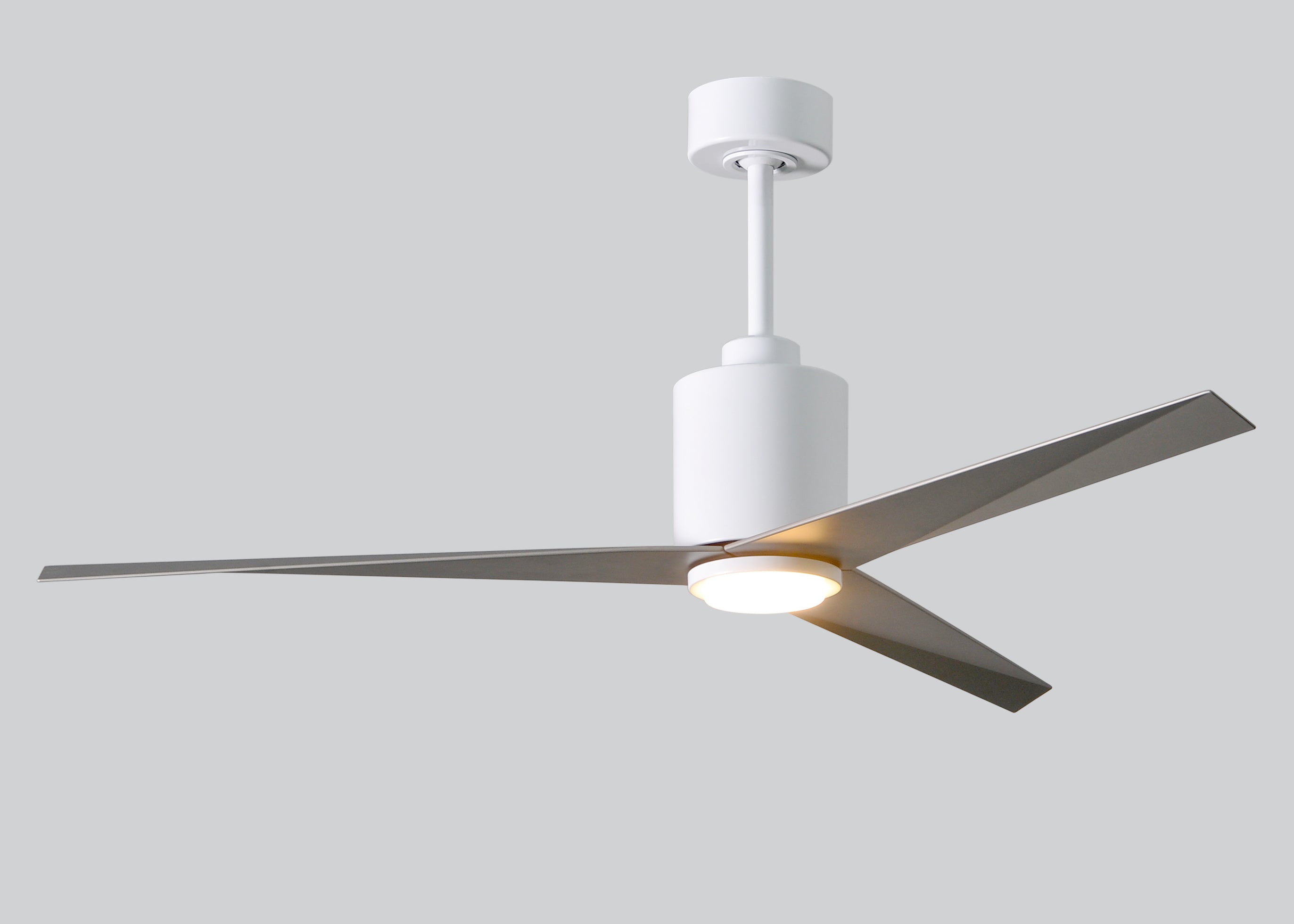 Matthews Fan Company Eliza-LK Three Blade with Light Kit EKLK Indoor Ceiling Fans Matthews Fan Company Gloss White Brushed Nickel 