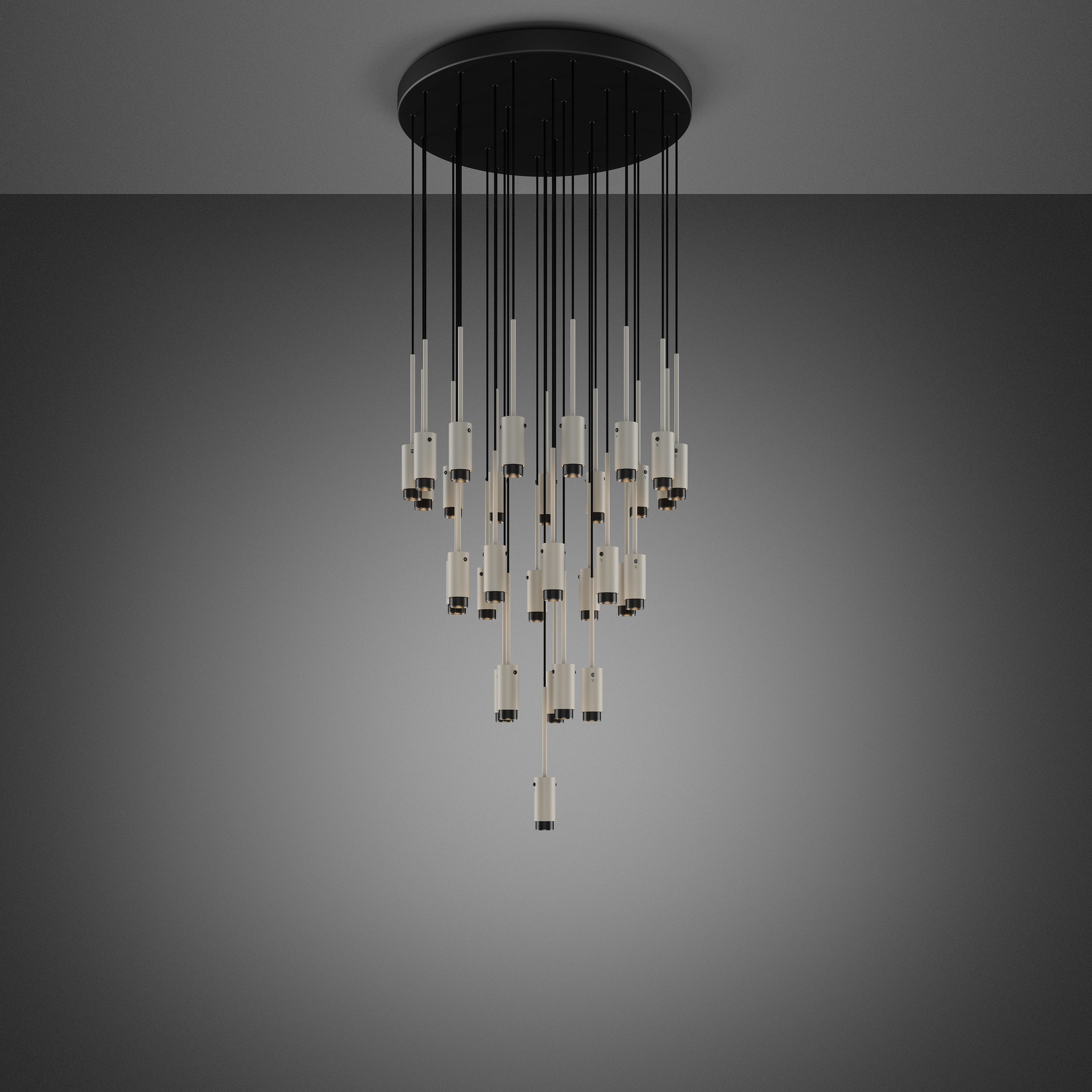 Buster + Punch Exhaust Chandelier Chandeliers Buster + Punch Stone & Gun Metal 31 PENDANTS / SURFACE Classic