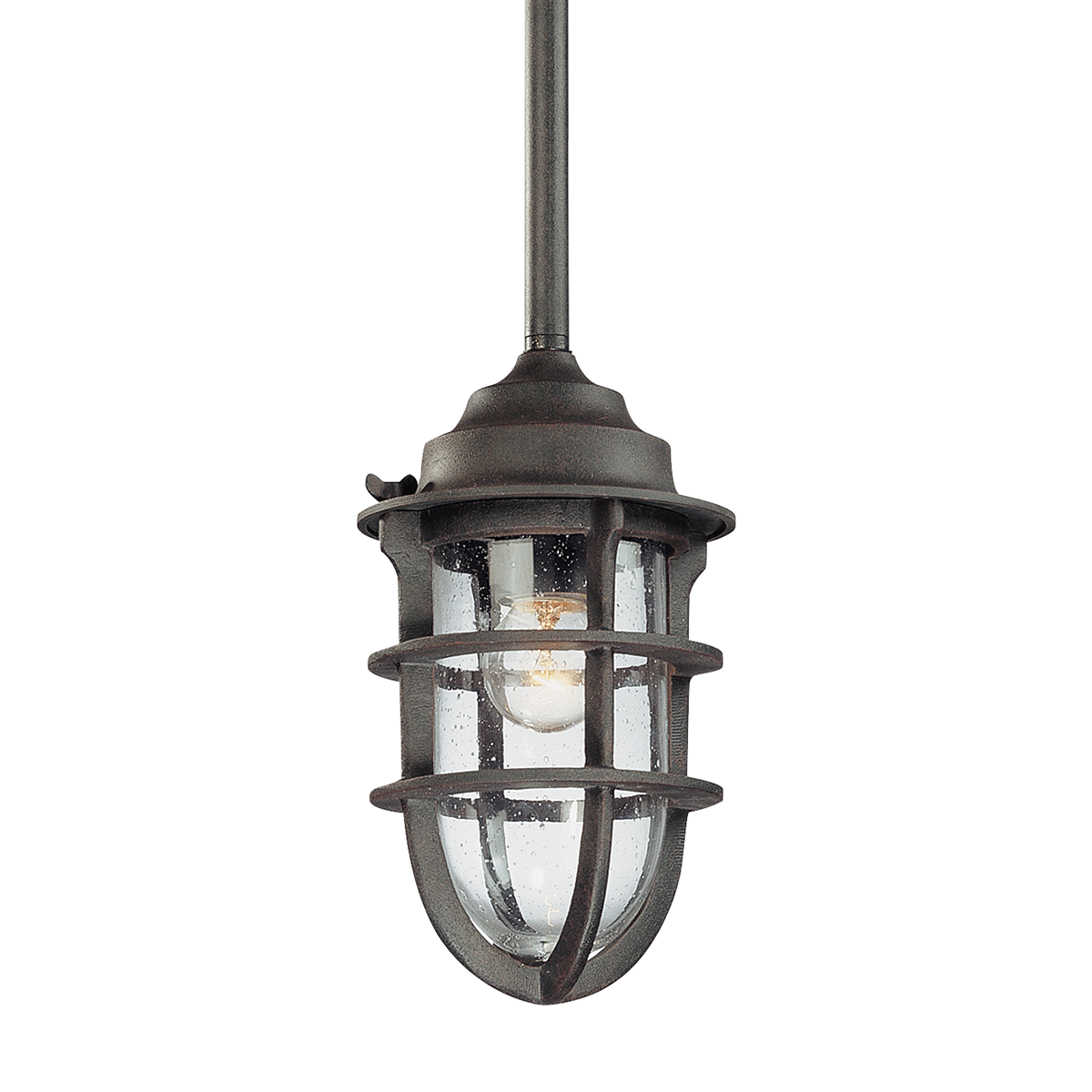 Troy Lighting WILMINGTON 1LT PENDANT SMALL F1860 Outdoor Light Fixture l Hanging Troy Lighting NATURAL RUST  