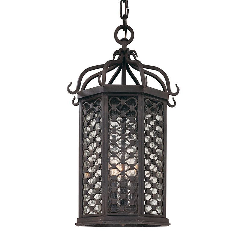 Troy Lighting LOS OLIVOS 3LT HANGING LANTERN MEDIUM F2377I Outdoor Light Fixture l Hanging Troy Lighting OLD IRON  