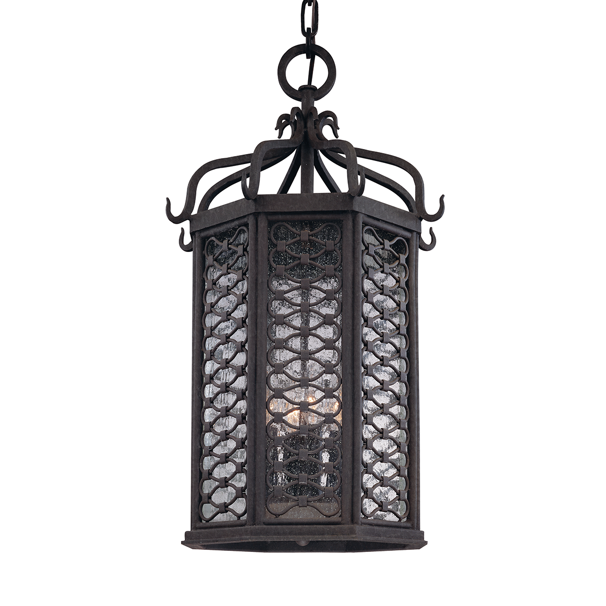 Troy Lighting LOS OLIVOS 4LT HANGING LANTERN LARGE F2378I Outdoor Light Fixture l Hanging Troy Lighting OLD IRON  